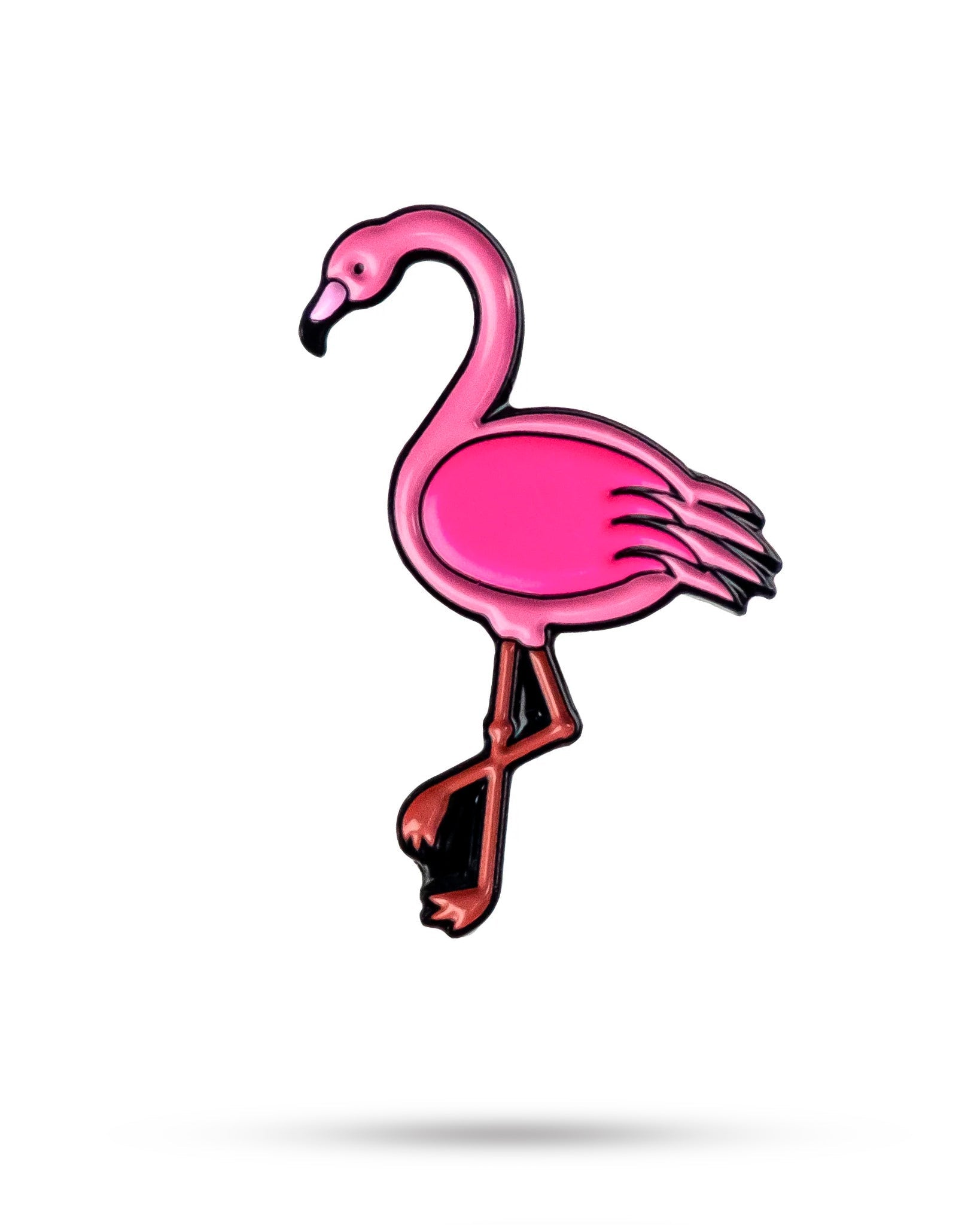 Bright pink flamingo ball marker with detailed design, perfect for adding a fun touch to your golf game.