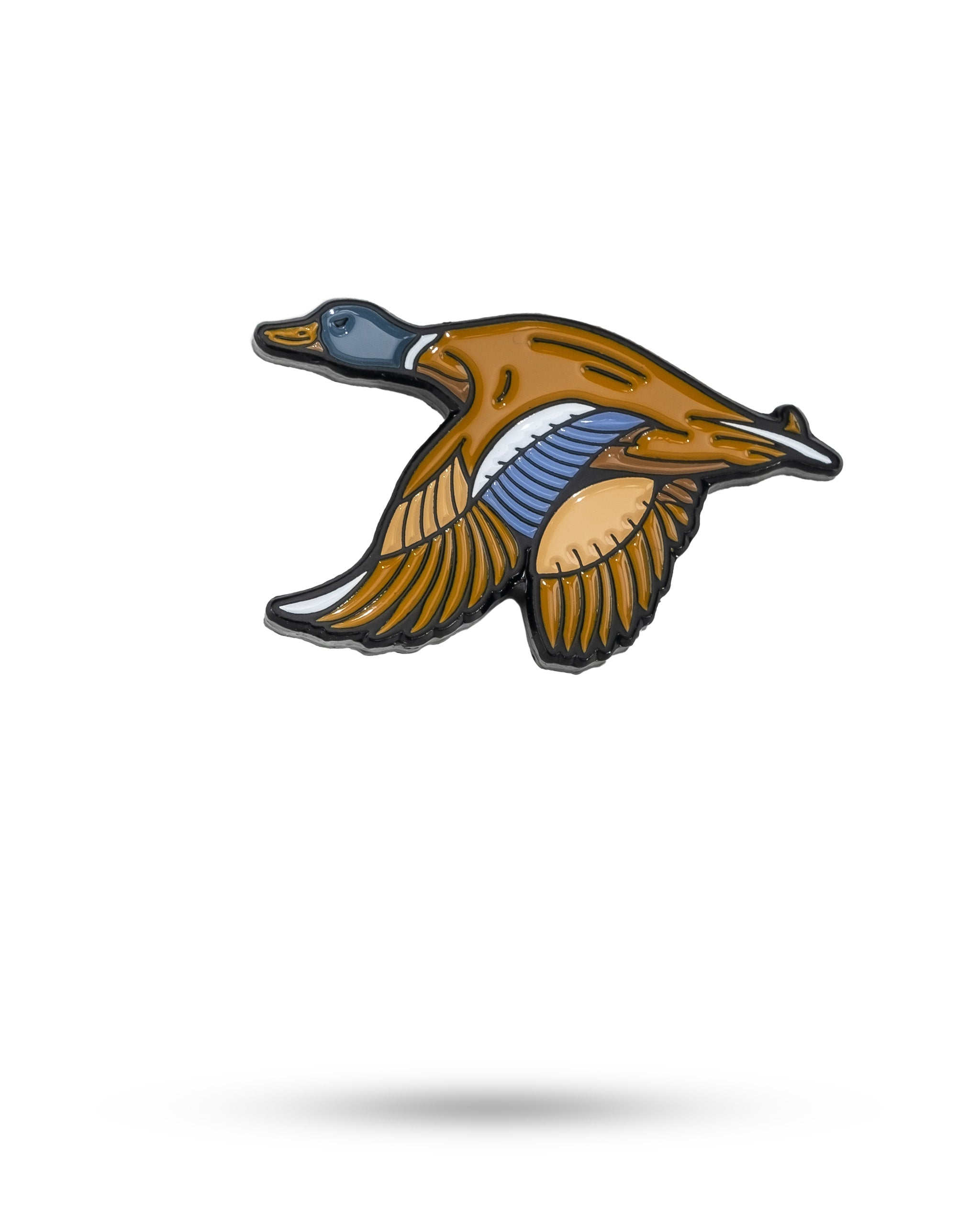 Flying Mallard ball marker featuring a detailed design of a duck in flight, perfect for golfers looking to stand out.