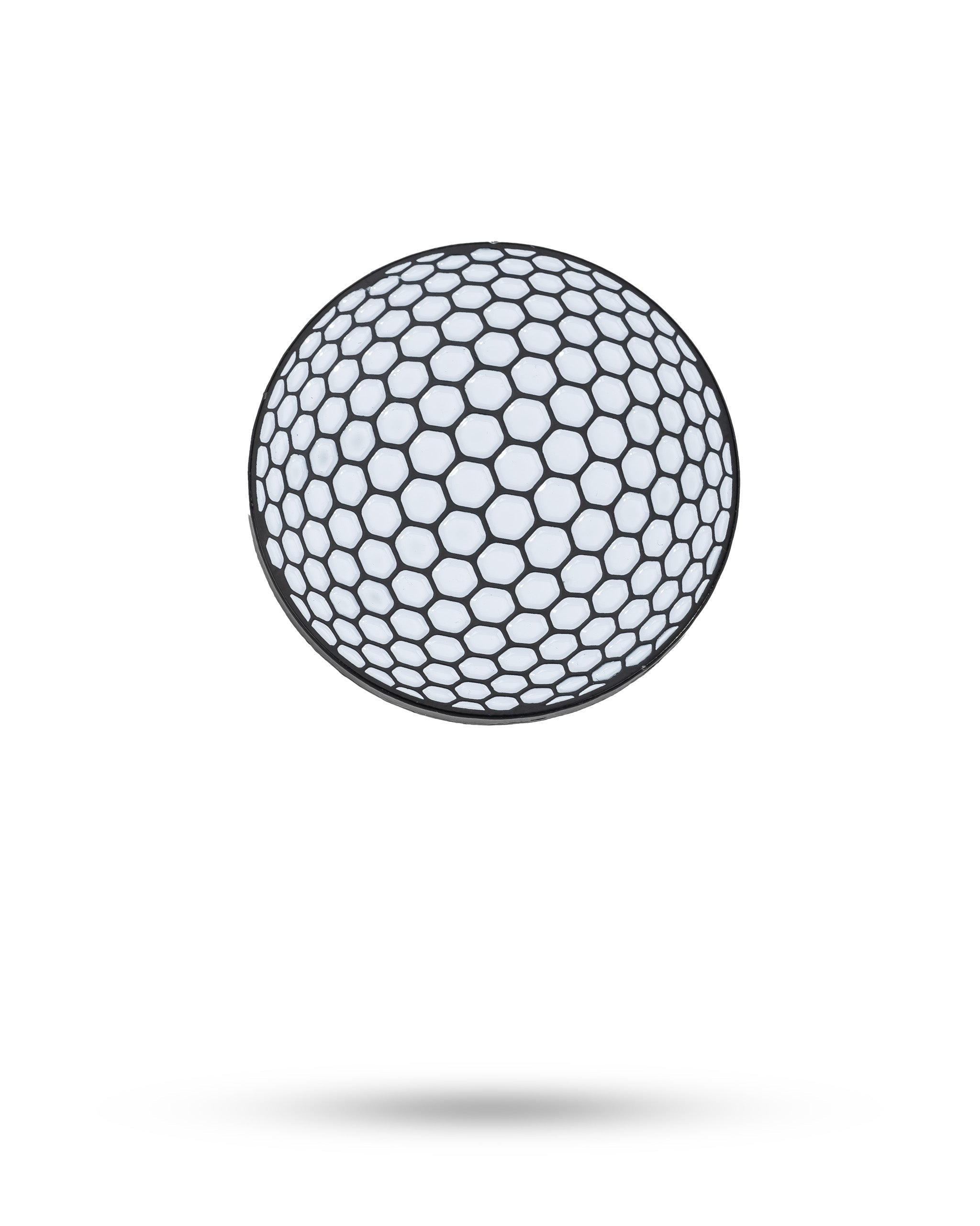 Golf ball ball marker featuring a unique honeycomb design, perfect for adding style to your game on the course.