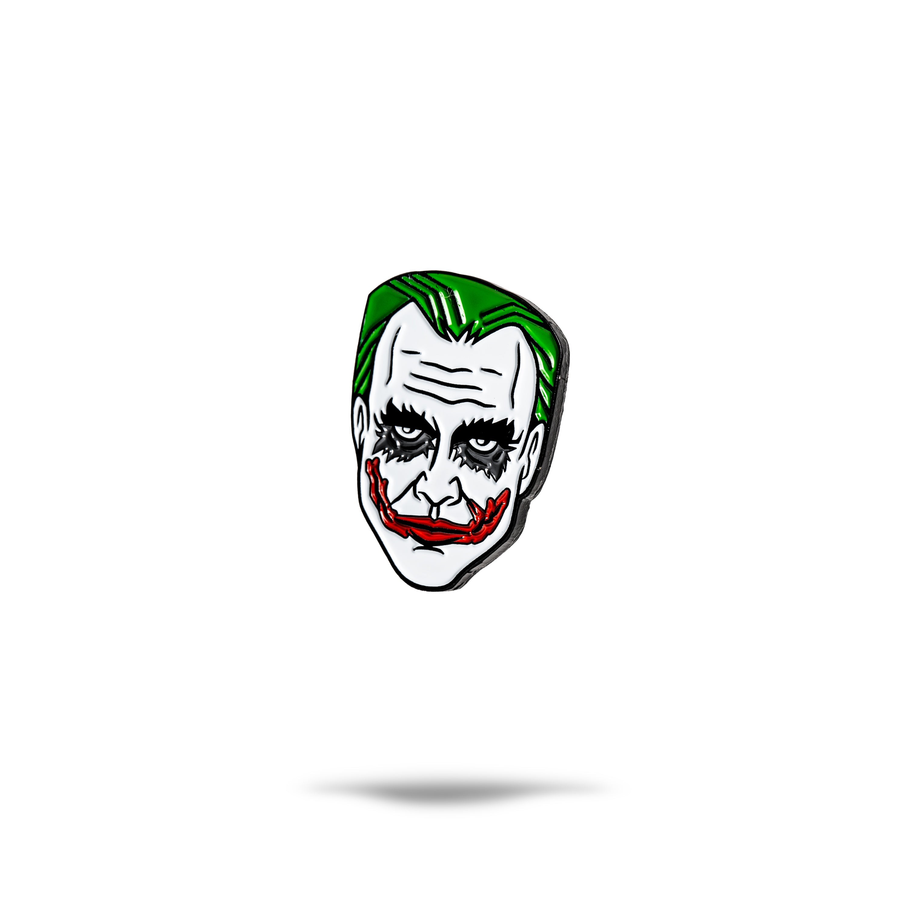 Joker ball marker featuring a colorful design of the iconic character's face with green hair and a red smile.