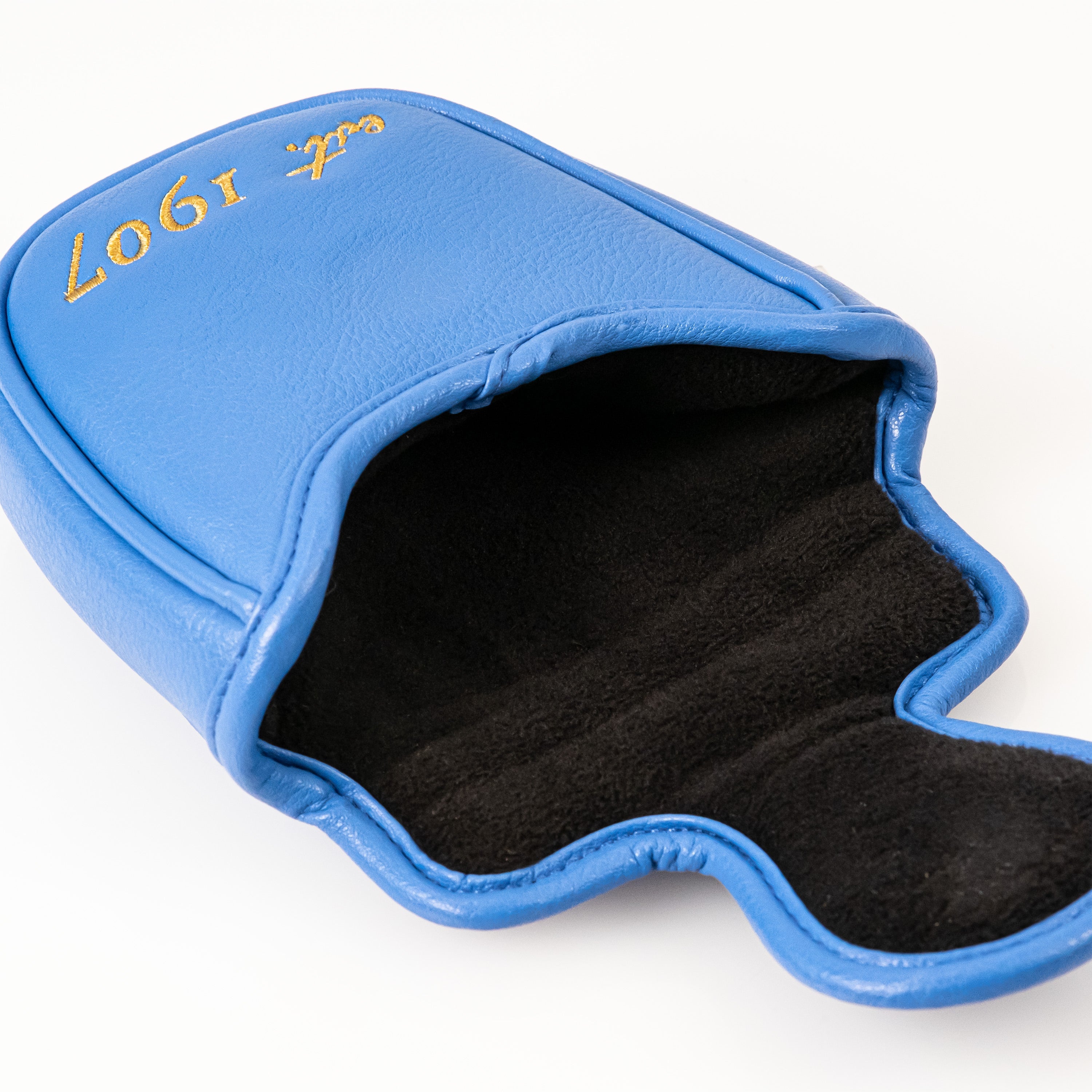 Oklahoma State flag mallet putter cover in blue with soft interior lining for protection and style on the golf course.