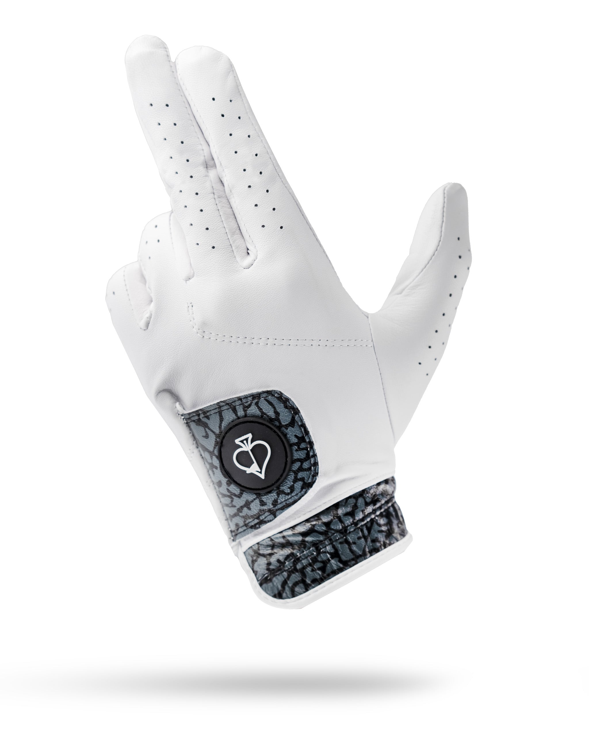 Premium golf glove featuring a stylish elephant print design, perfect for golfers seeking a bold and unique look.