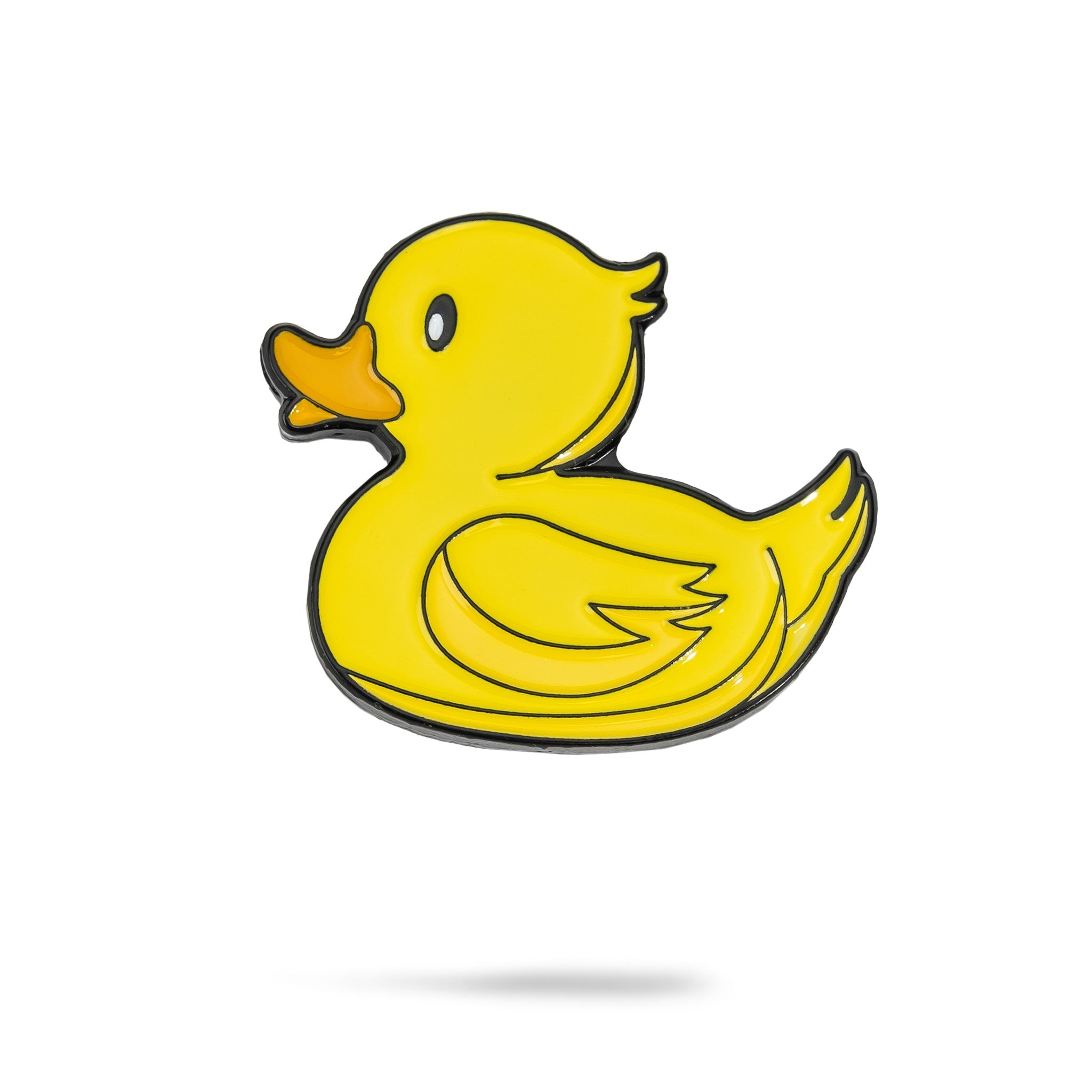 Bright yellow rubber ducky ball marker featuring a playful design, perfect for adding fun to your golf game.