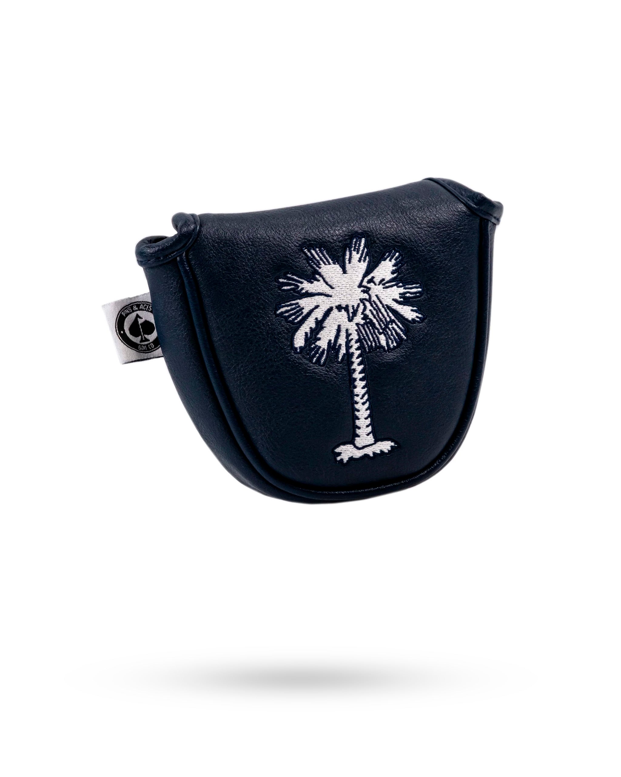 South Carolina State Flag mallet putter cover featuring a white palmetto tree design on a navy background.
