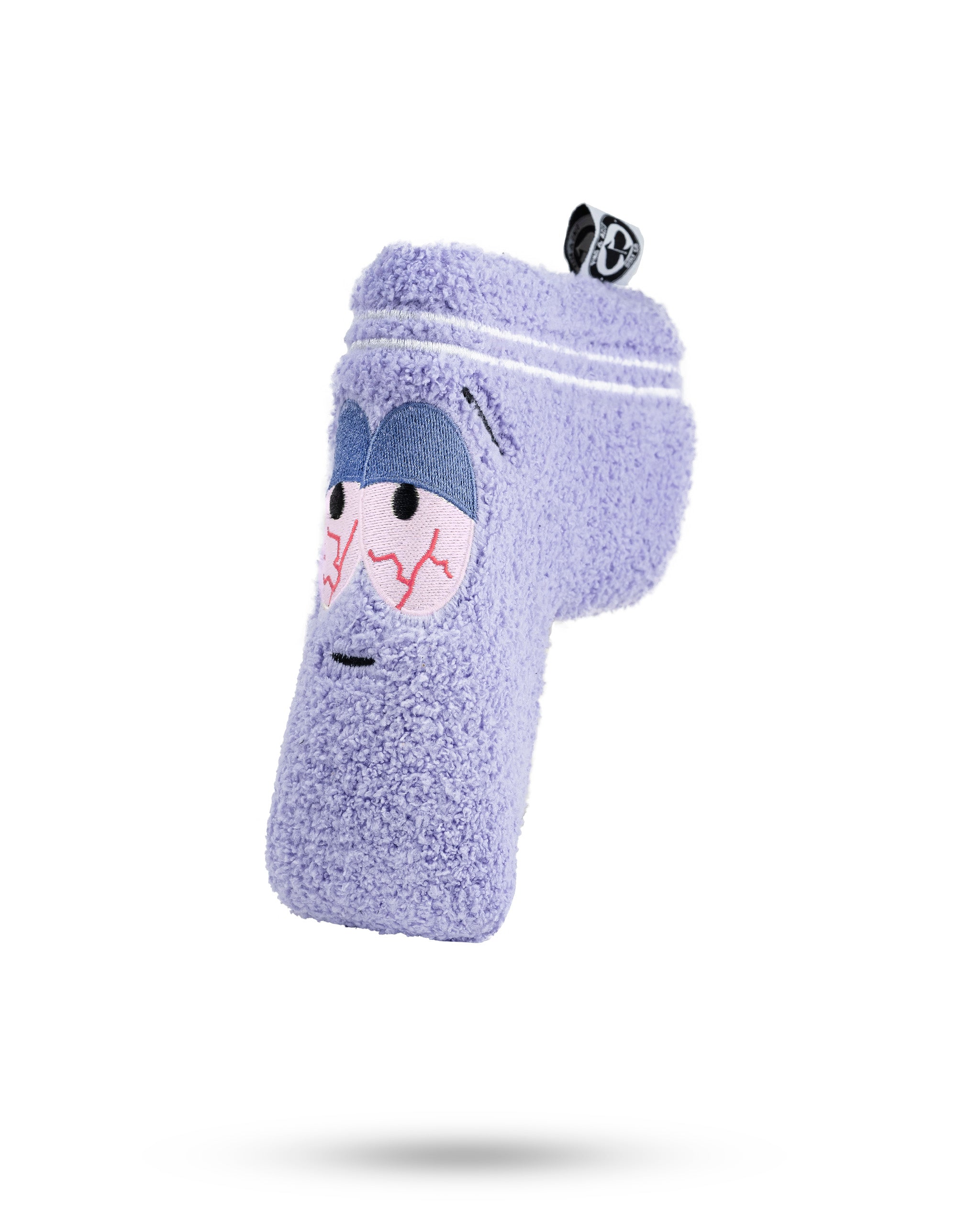 South Park Towelie Blade Putter Cover featuring a plush, purple towel character with embroidered eyes and details.