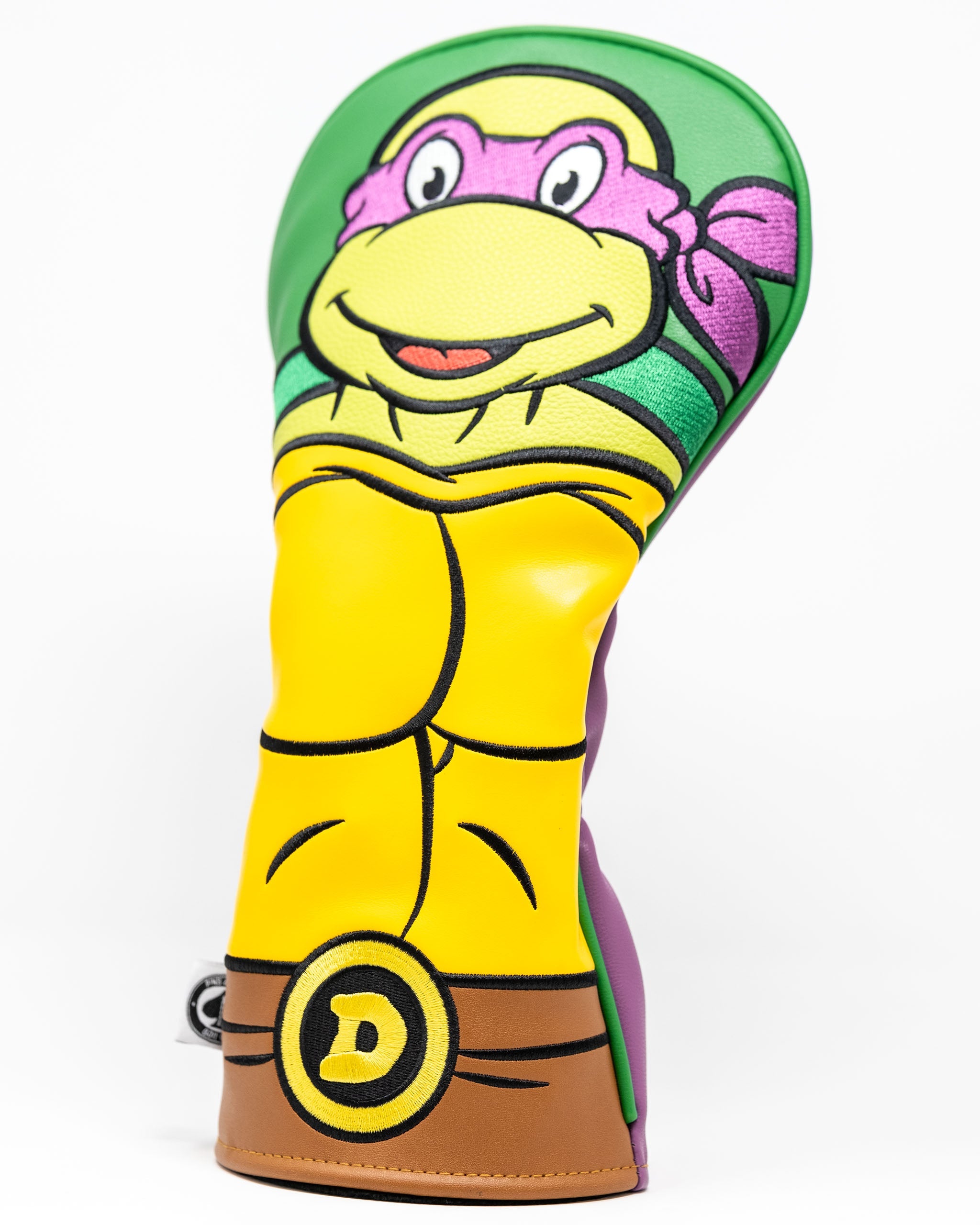 TMNT Donatello driver cover featuring vibrant colors and a playful design of the character, perfect for golf enthusiasts.