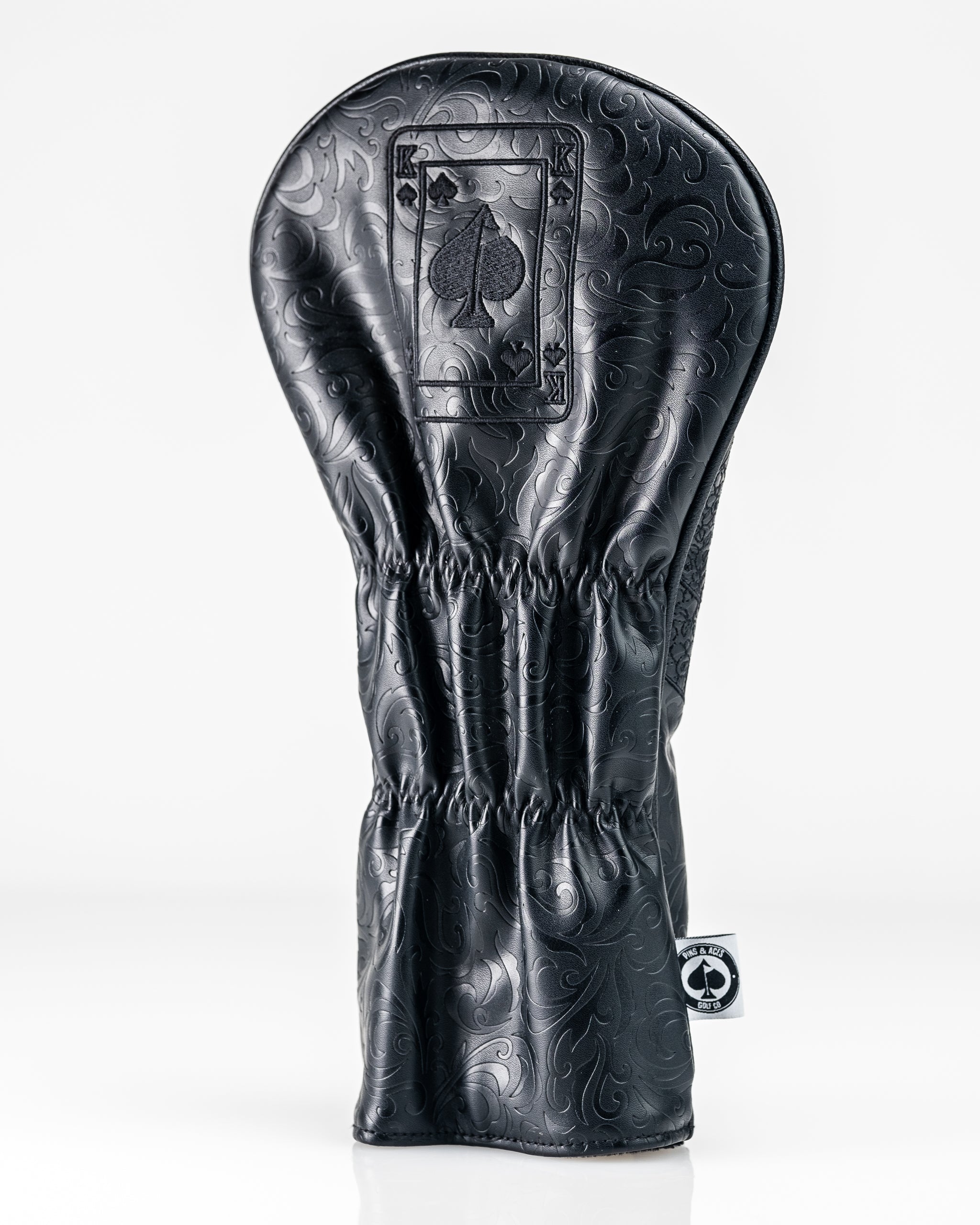 Blackout King of Spades driver cover featuring an embossed design, perfect for golfers seeking a stylish accessory.