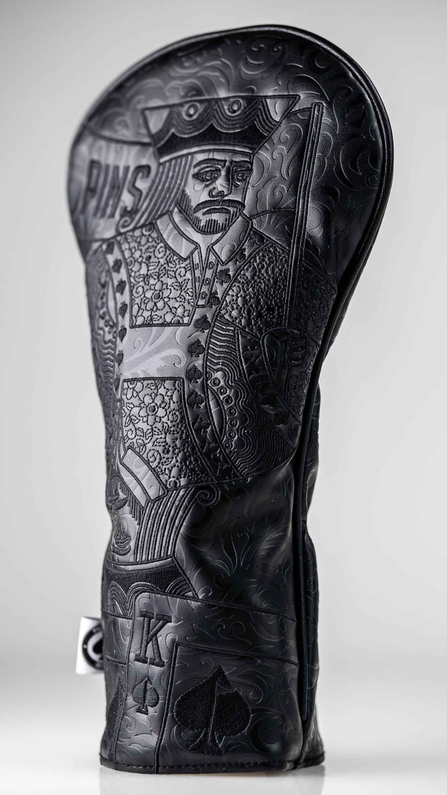 Blackout King of Spades driver cover featuring intricate embossed design, perfect for golfers seeking bold style on the course.