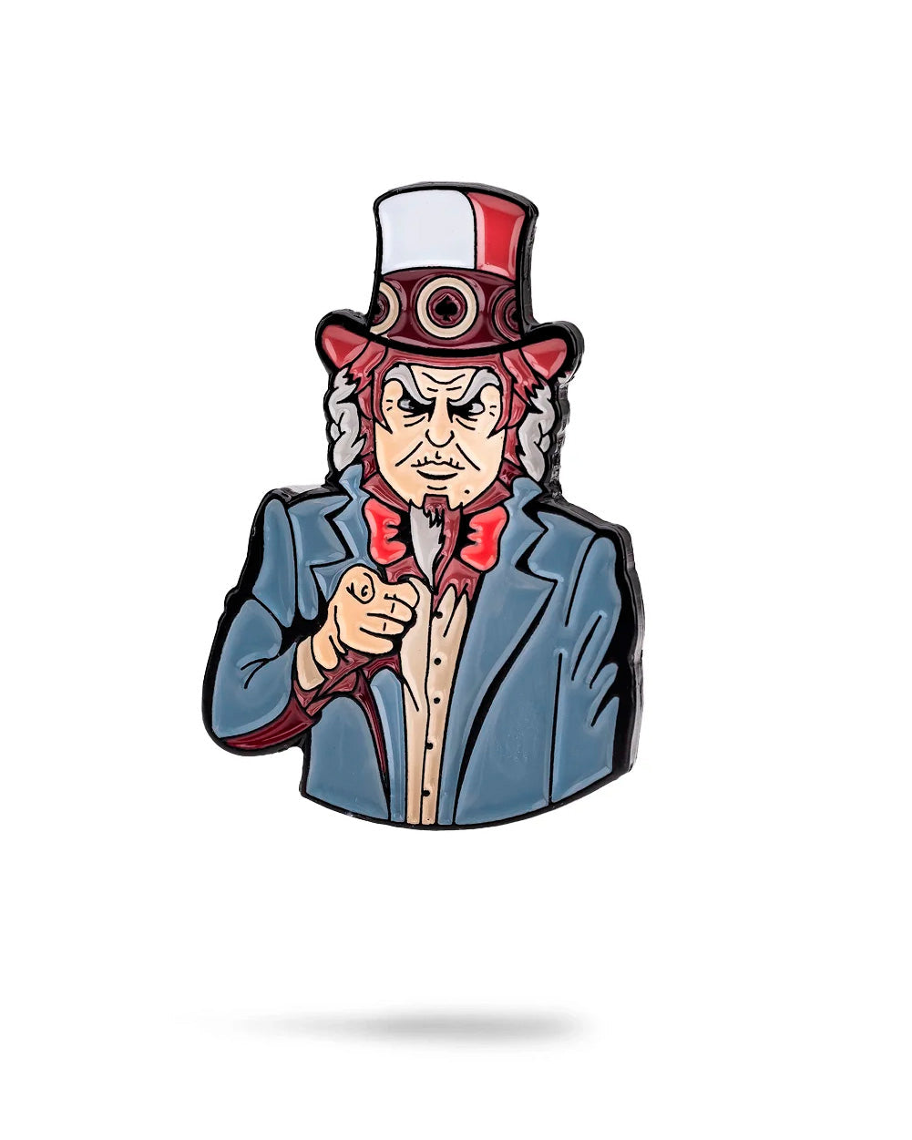 Uncle Sam ball marker featuring a detailed illustration of Uncle Sam pointing, designed for bold golf enthusiasts.