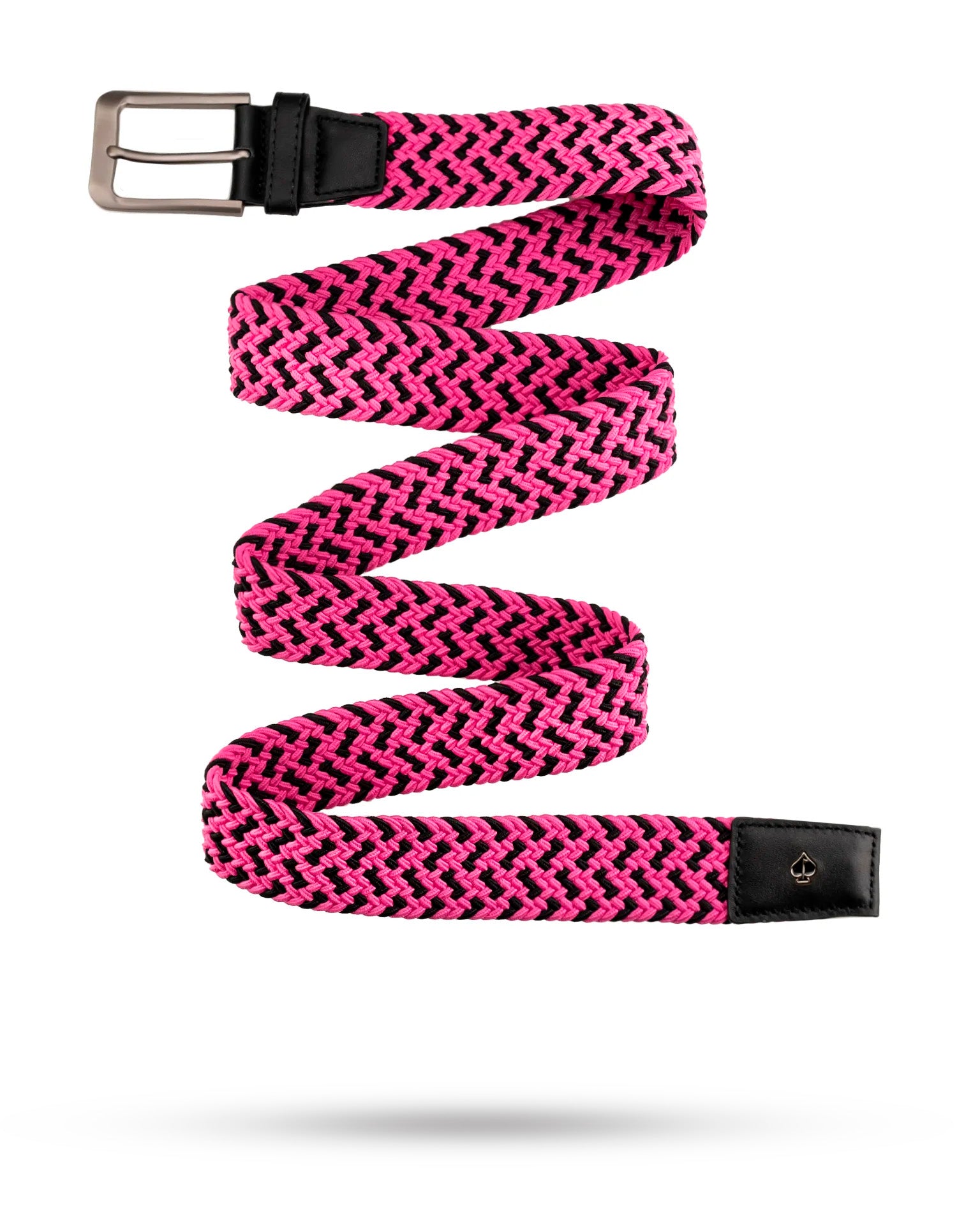 Pink Pins Belt displayed on a neutral background, featuring multiple decorative pins for a stylish accent.