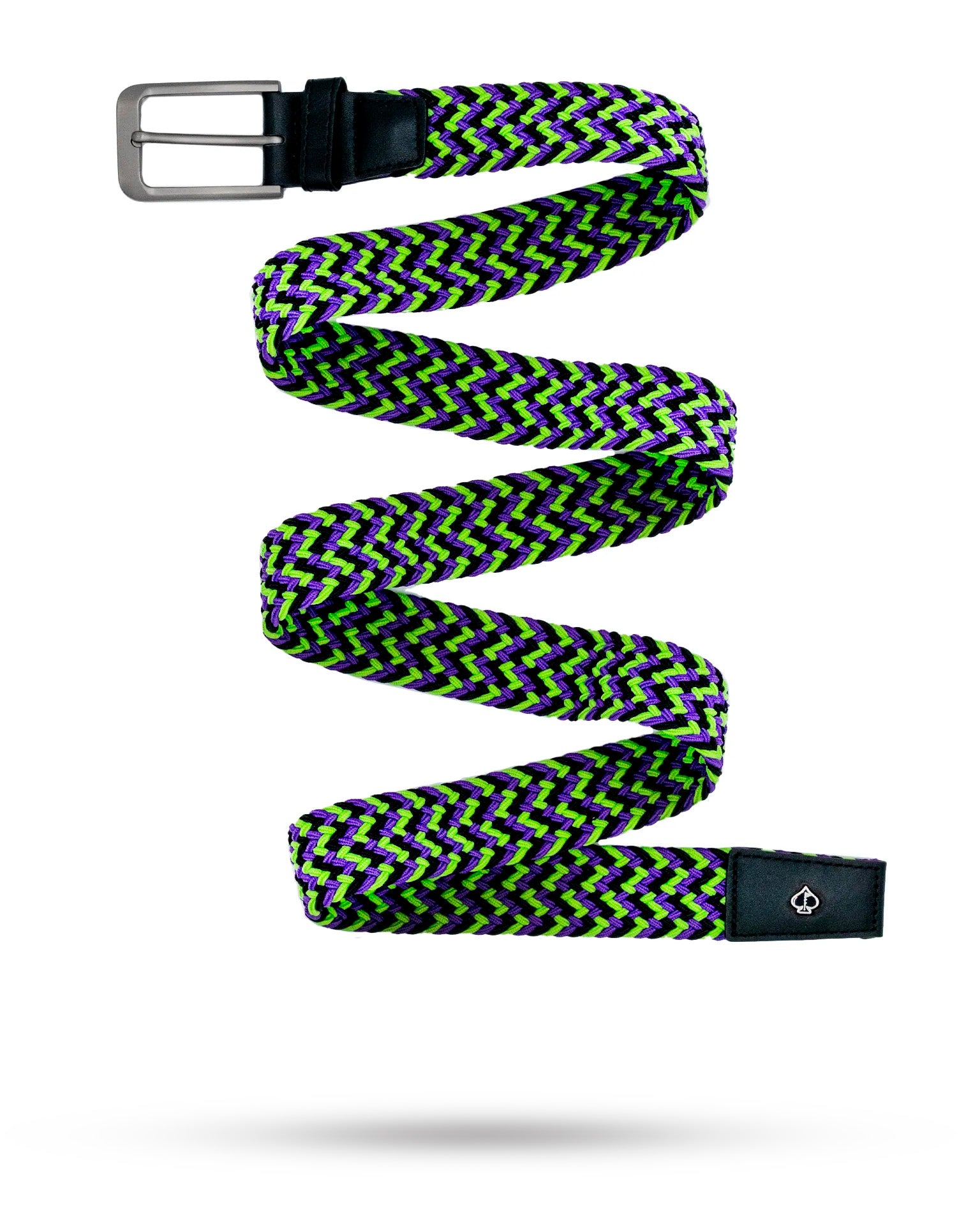 Alt text: "Pins Belt featuring a Joker design with vibrant colors and playful graphics."