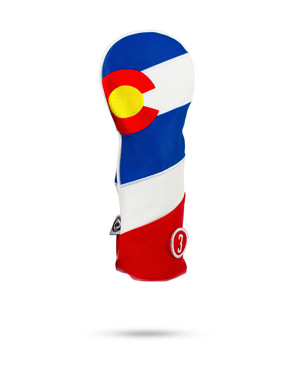 Colorado State Flag Fairway Cover featuring the state emblem and vibrant colors, designed to protect golf clubs.