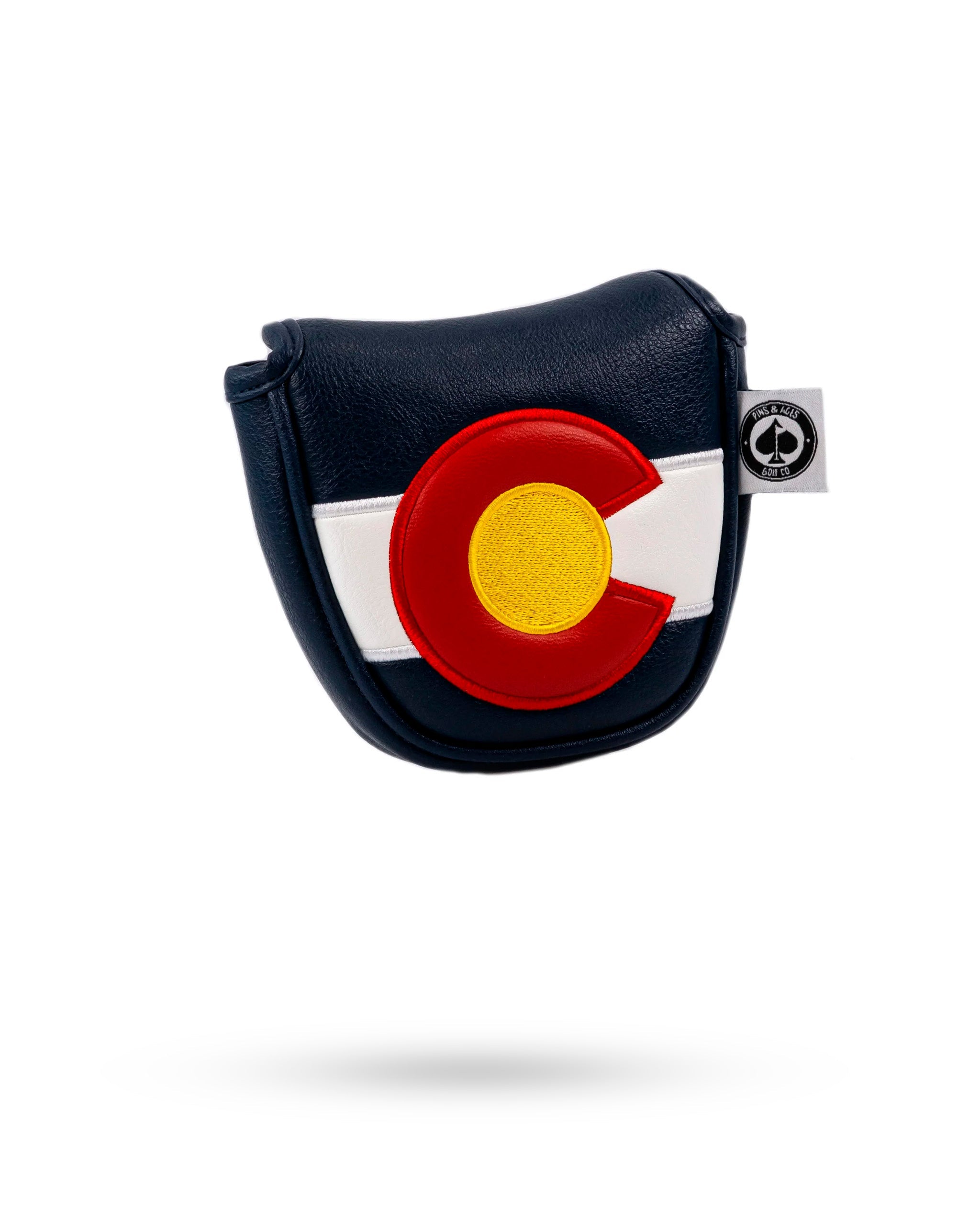 Colorado State Flag mallet putter cover featuring a bold design with the iconic red, yellow, and blue colors.