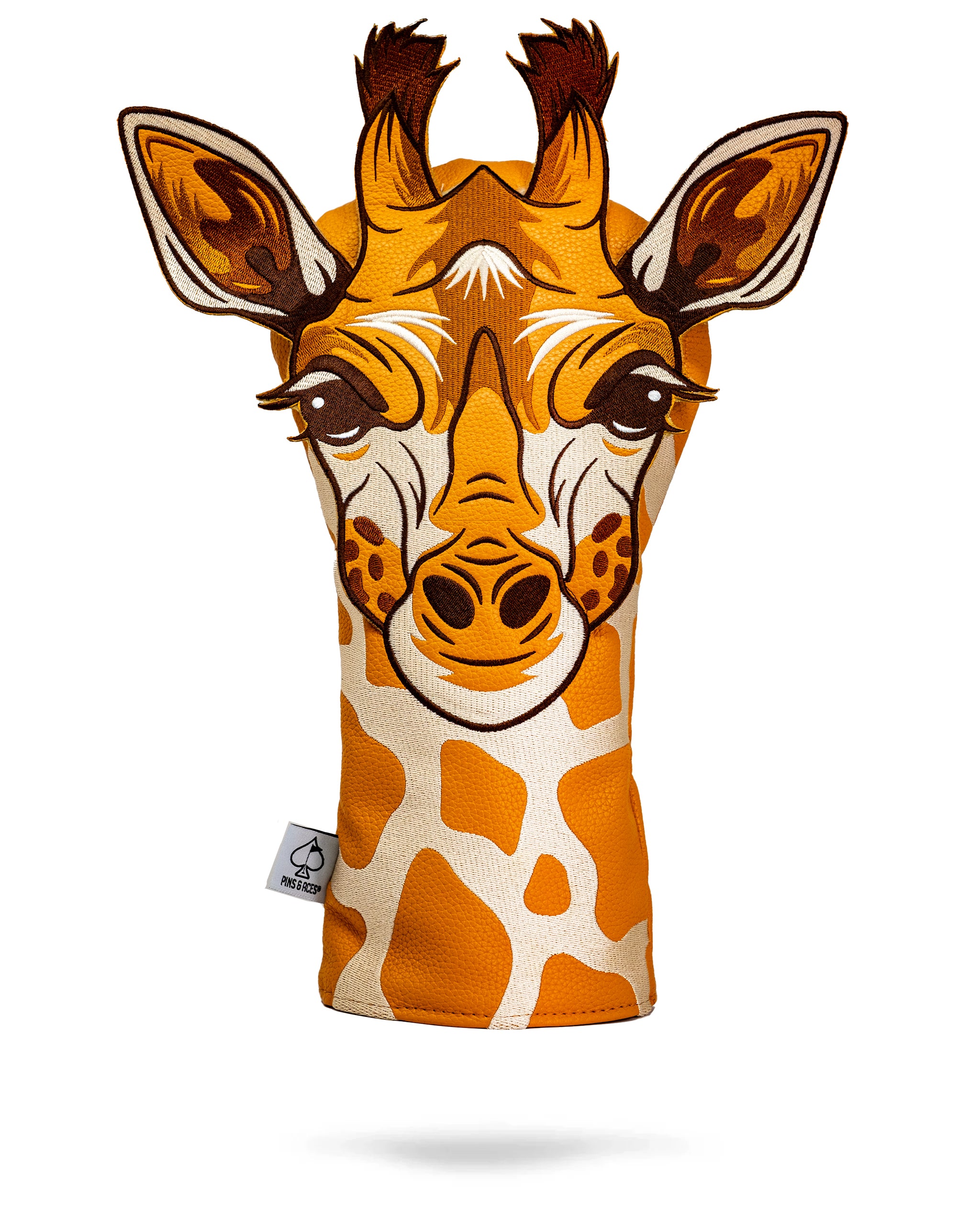 Giraffe driver head cover featuring a colorful, realistic design for golf clubs.