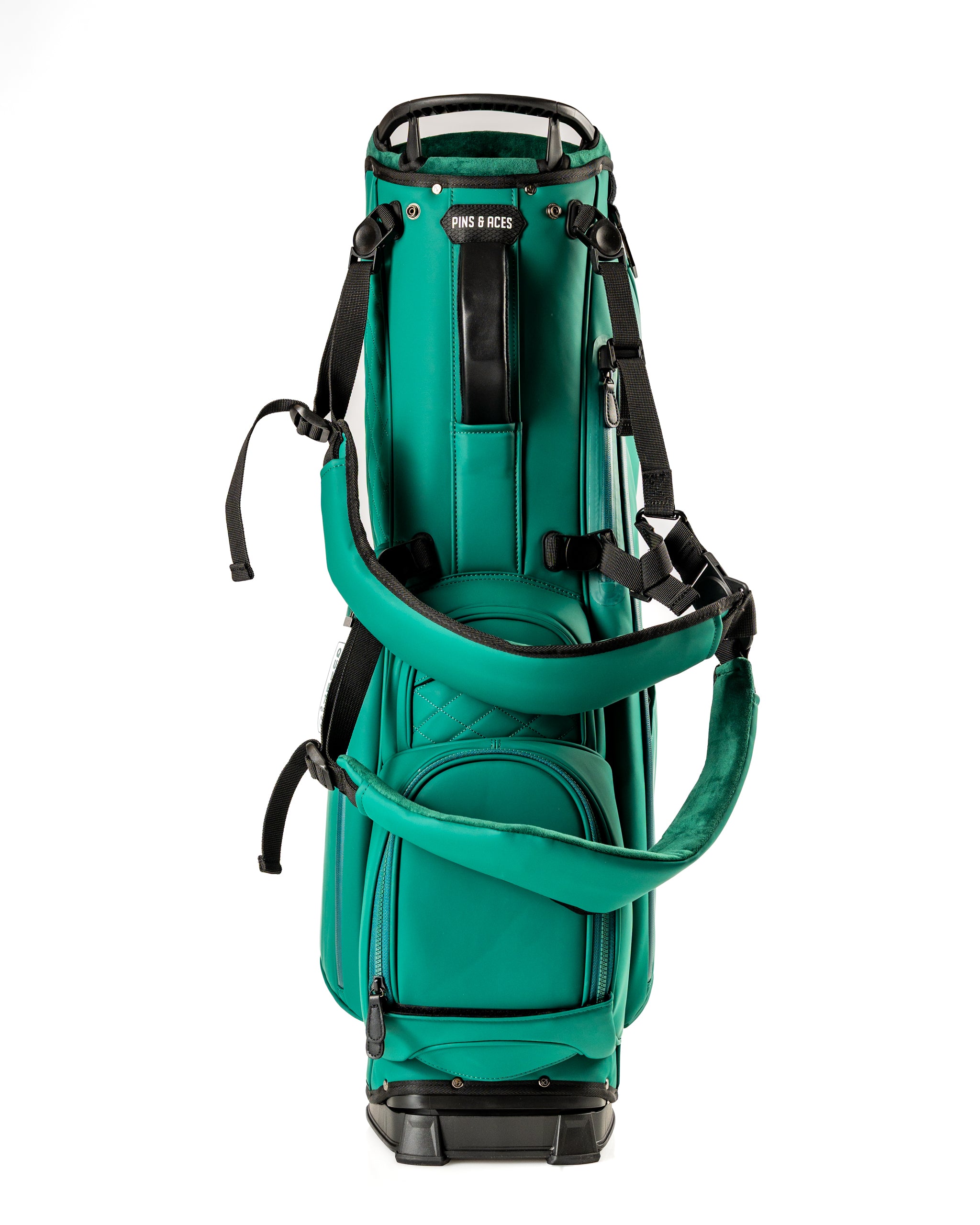 Player Preferred Golf Bag in vibrant teal with padded straps and multiple pockets for convenient storage on the course.