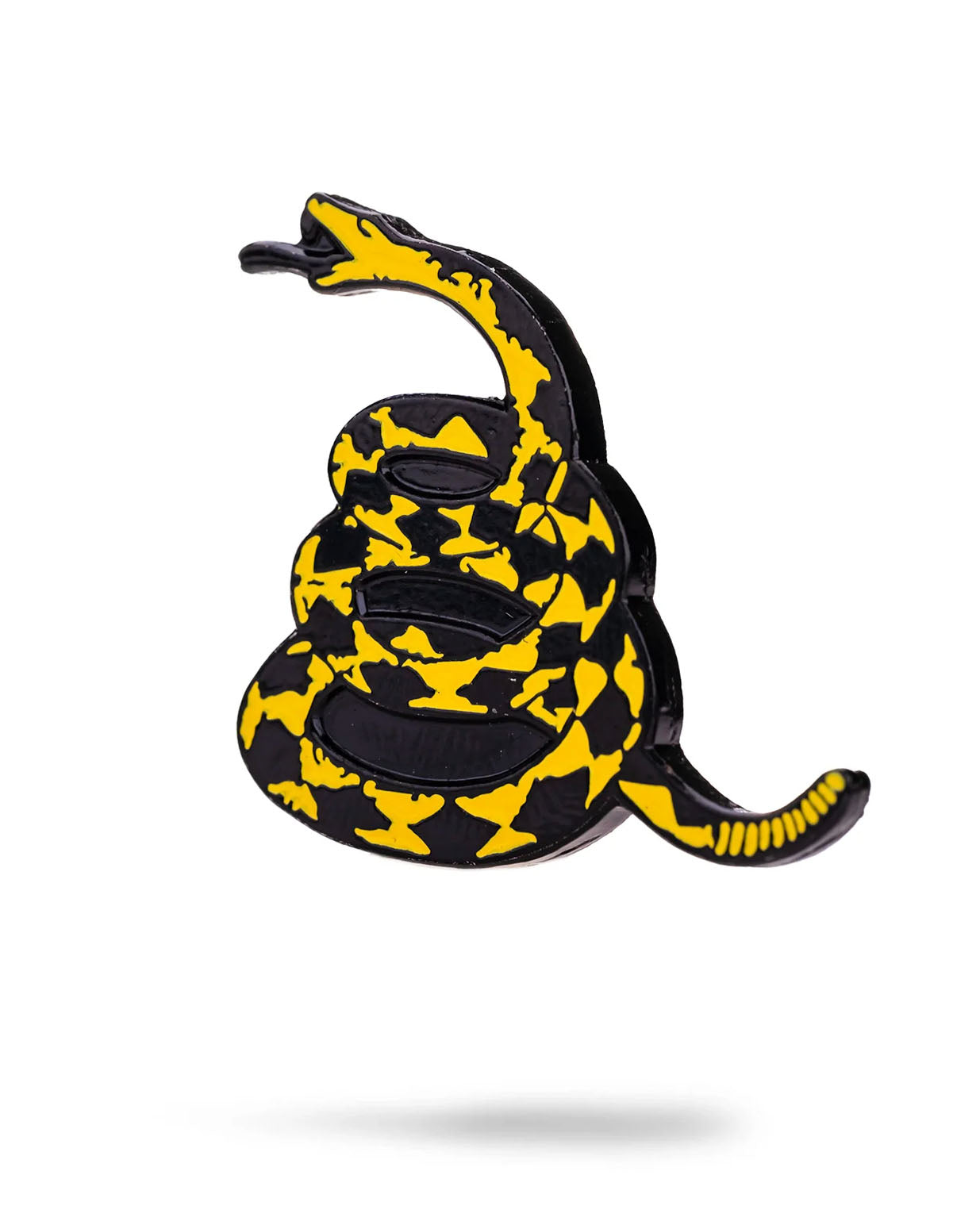 "Don't Tread on Me ball marker featuring a coiled snake design and vibrant colors."