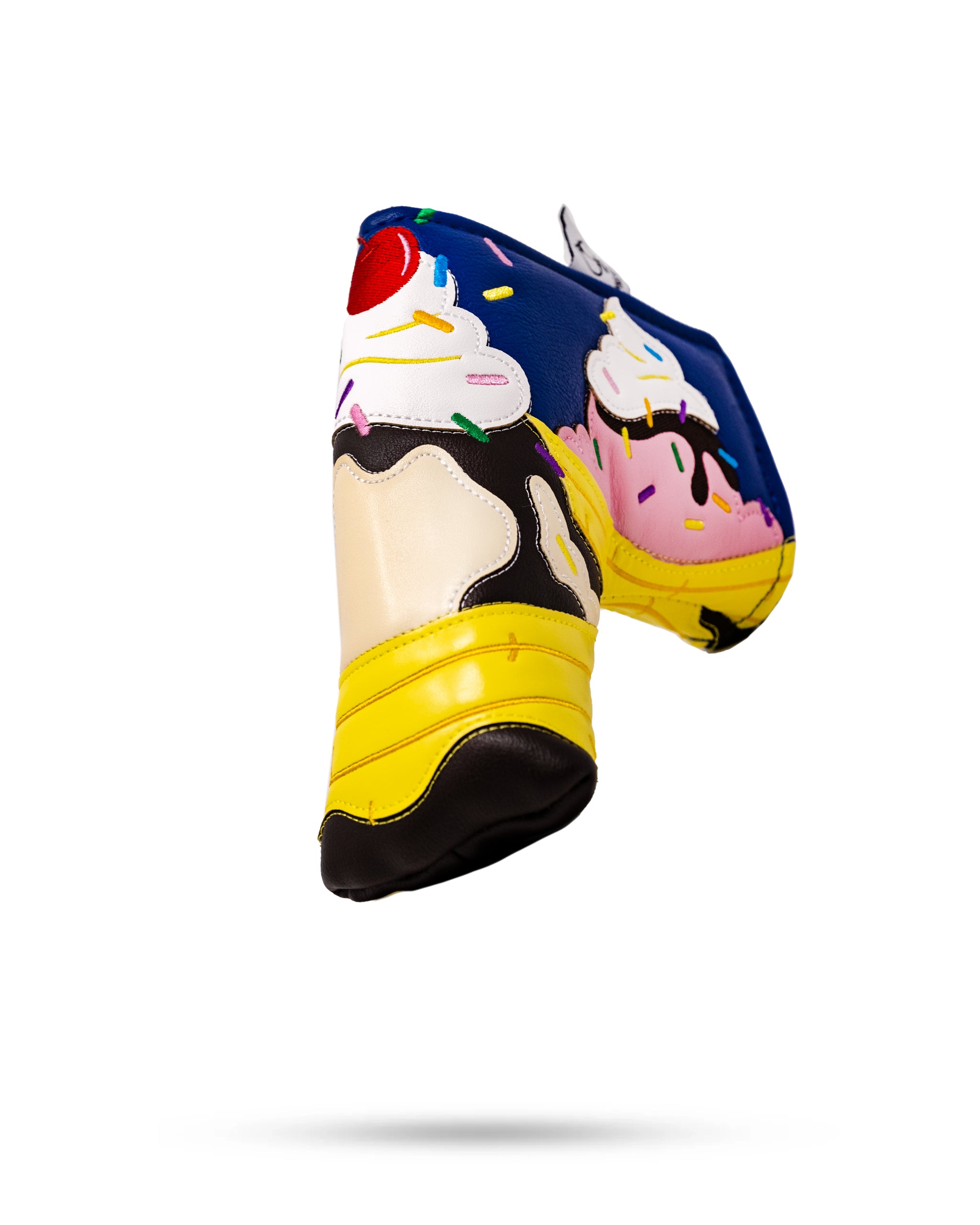 Banana Split Blade Putter Cover featuring vibrant colors and a playful dessert design.