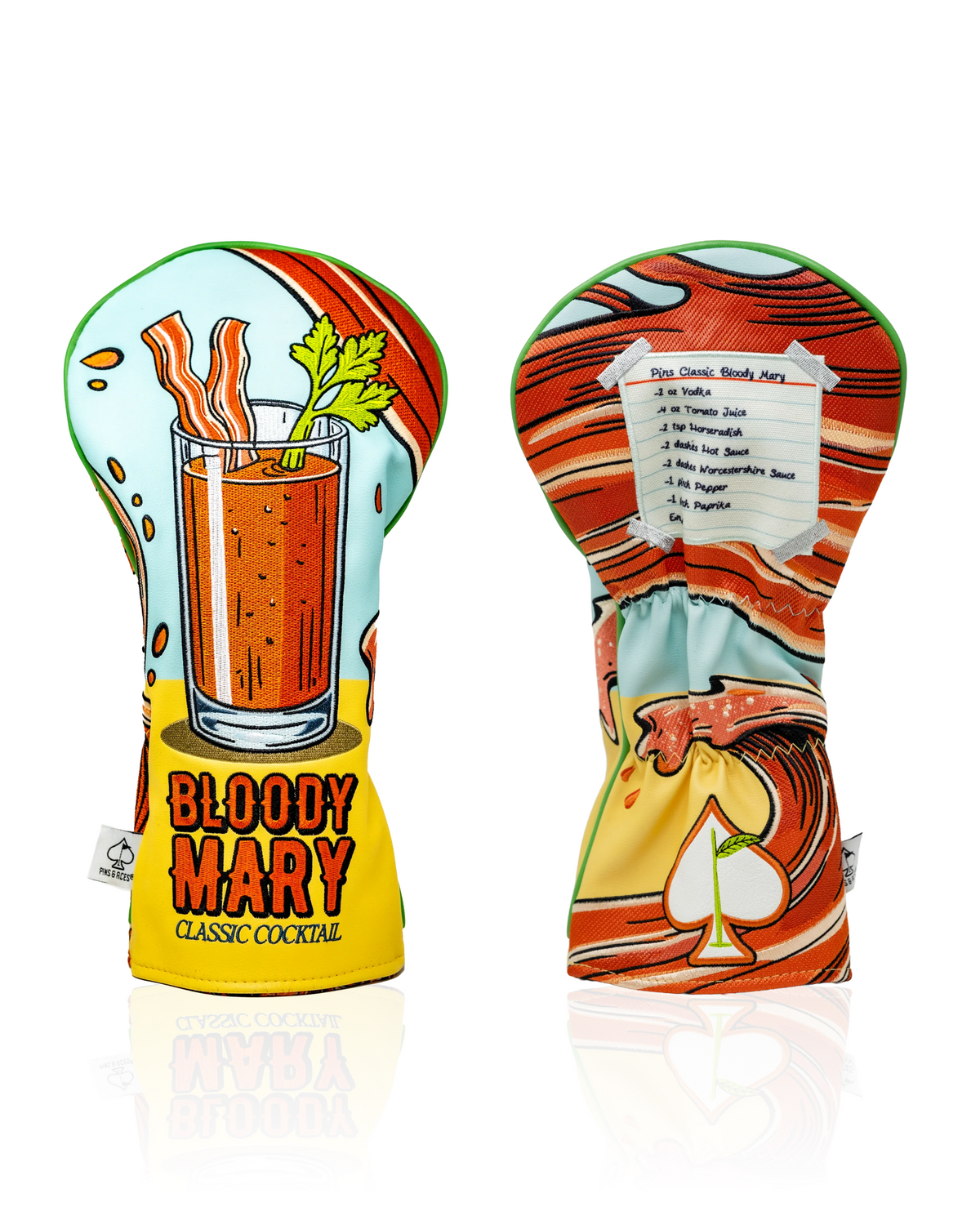 Bold Bloody Mary driver cover featuring a vibrant cocktail design with bacon and celery, perfect for stylish golfers.