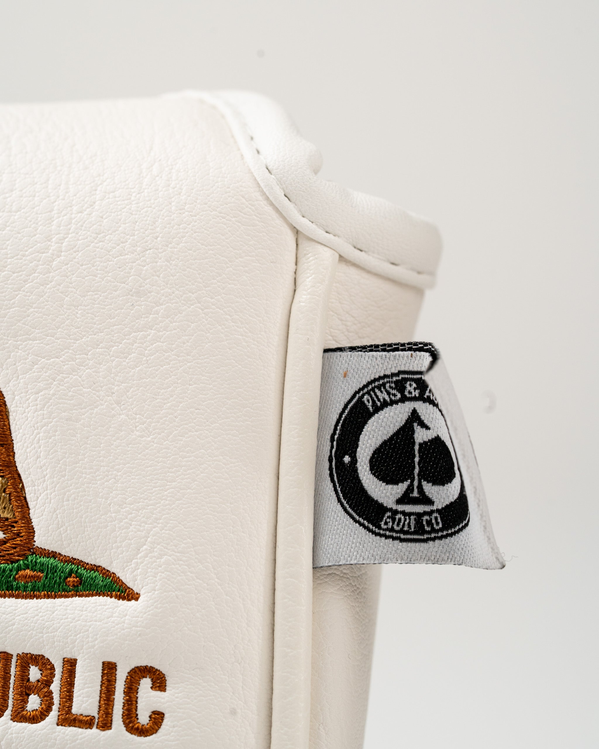 California State Flag mallet putter cover featuring a bear design and embroidered text, perfect for bold golfers.