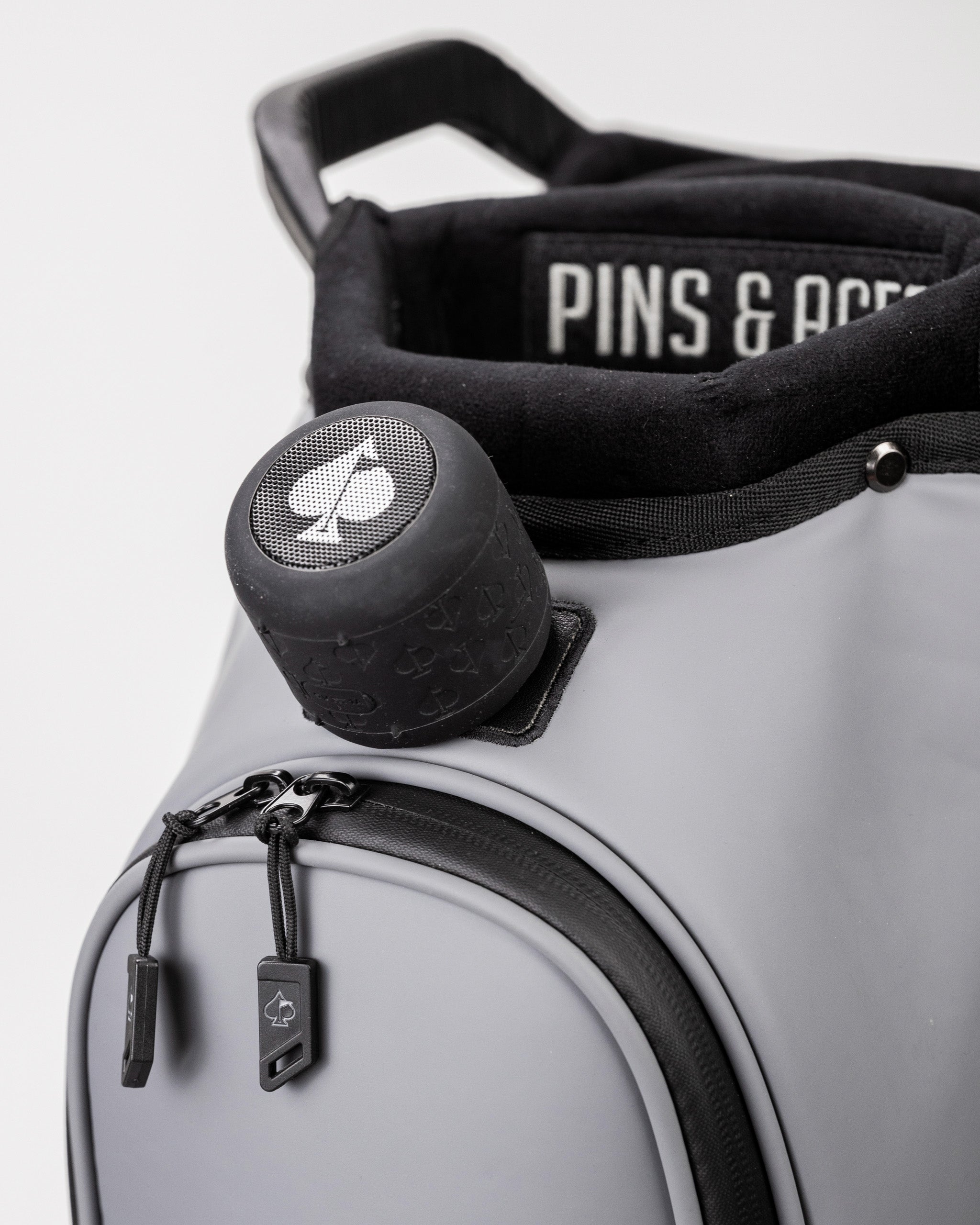 Player Preferred™ Cart Bag in Flat Ash color, featuring multiple pockets and a stylish design suitable for golf use.