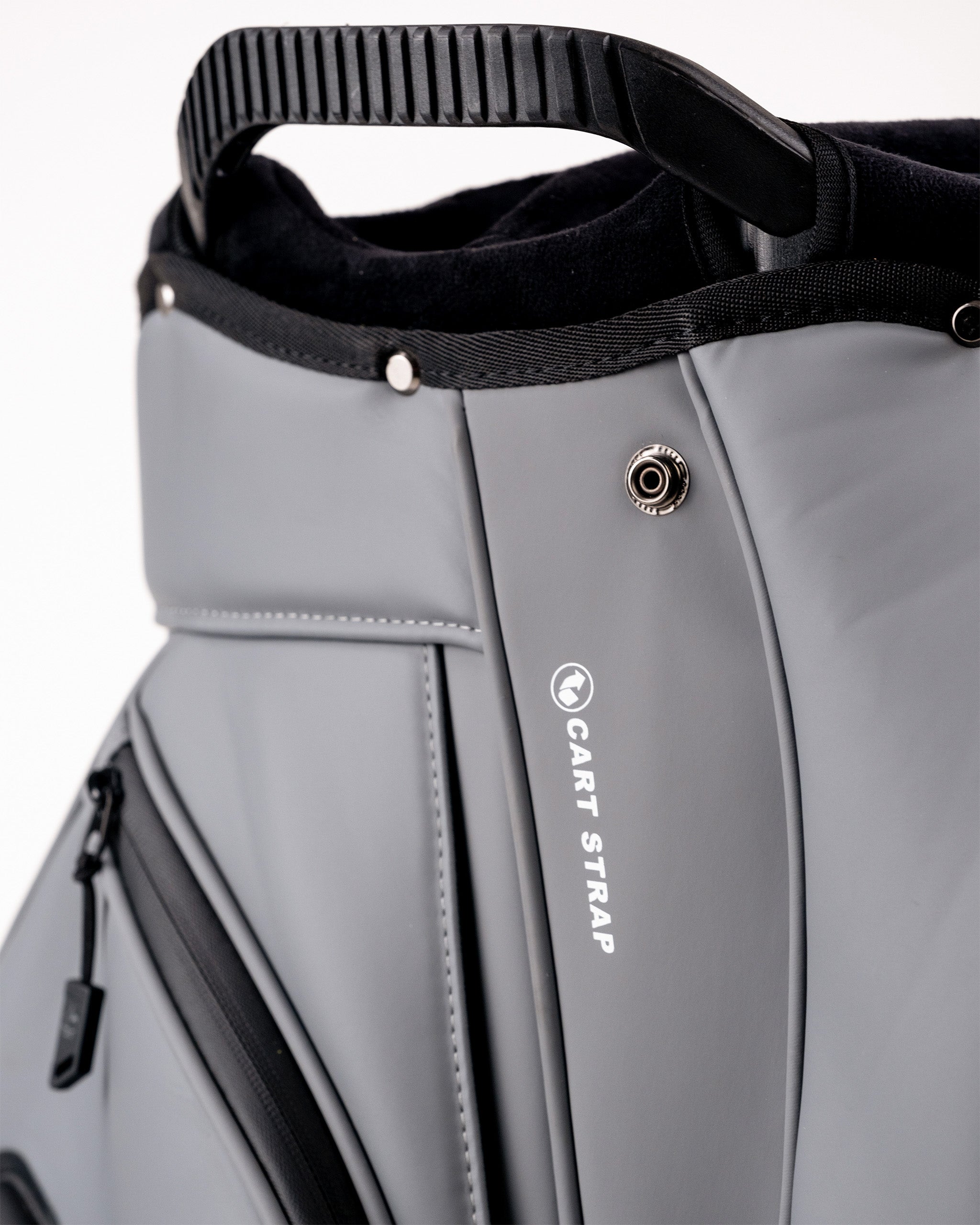 Player Preferred™ Cart Bag in Flat Ash color, showcasing multiple pockets, a padded strap, and a sleek design for easy access and storage on the golf course.