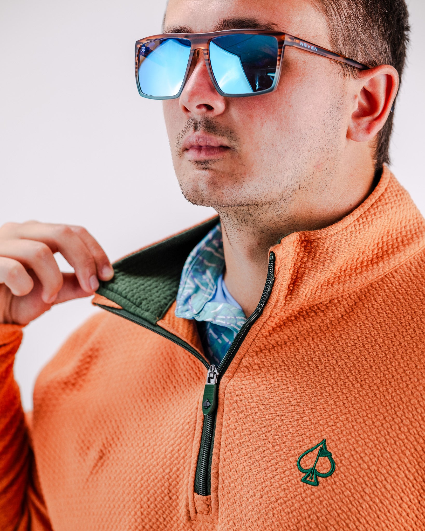 Player Preferred™ Waffle Knit Pullover in pumpkin orange, featuring a relaxed fit and textured fabric.
