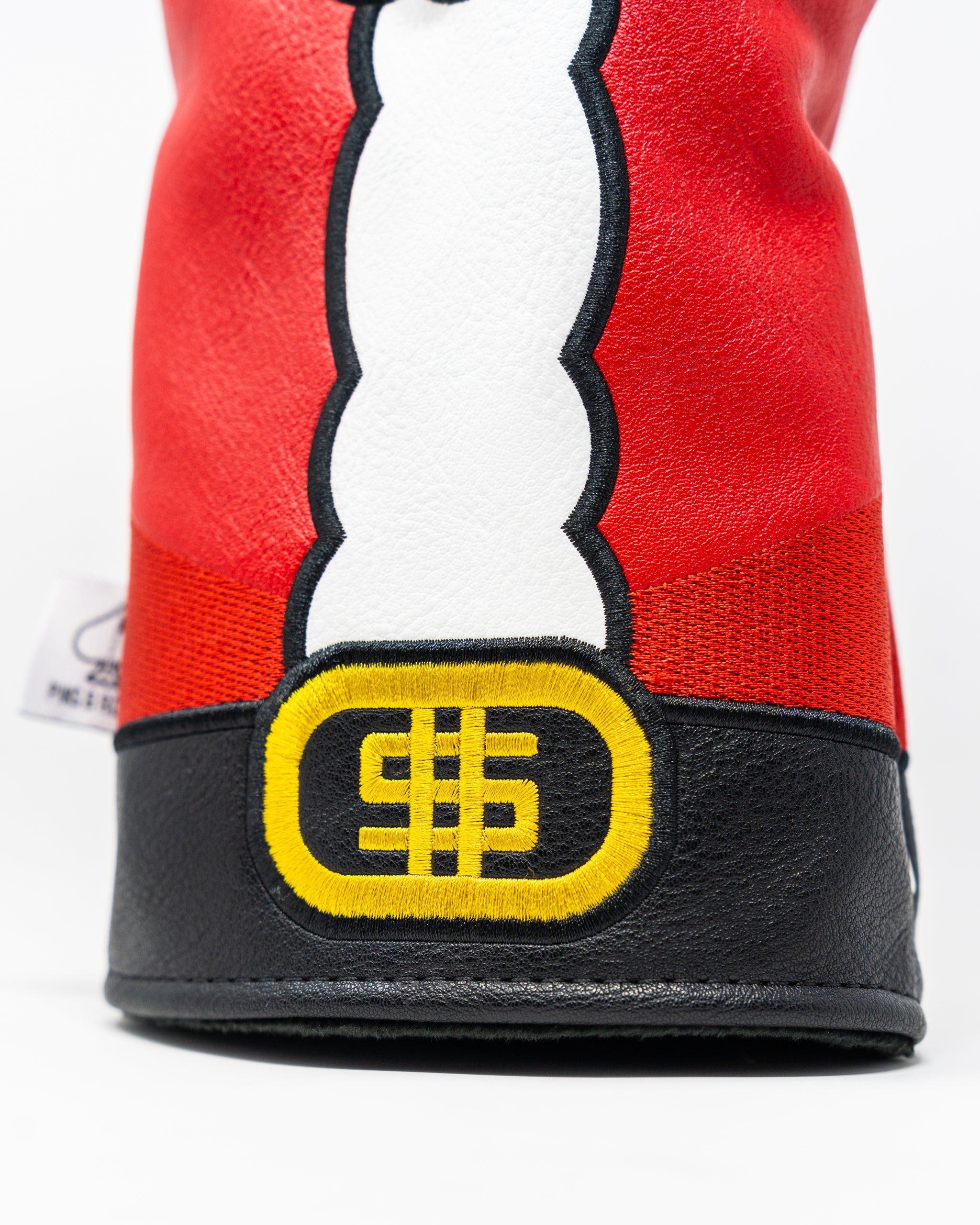 "Santa Degenerate golf driver cover featuring a festive Santa Claus design with a playful expression and vibrant colors."