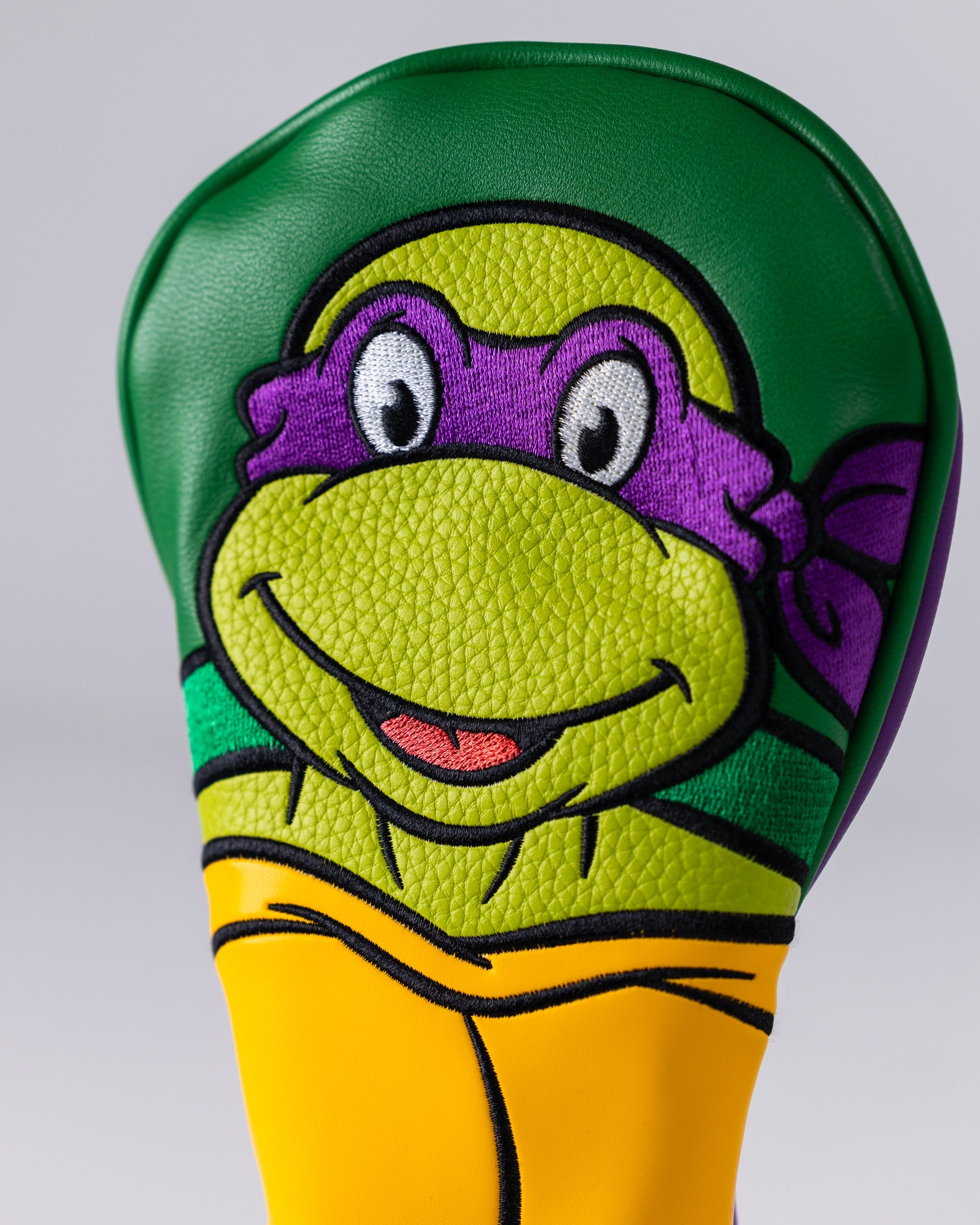 TMNT Donatello Hybrid Golf Club Headcover featuring colorful artwork of Donatello, with a playful design and durable material.