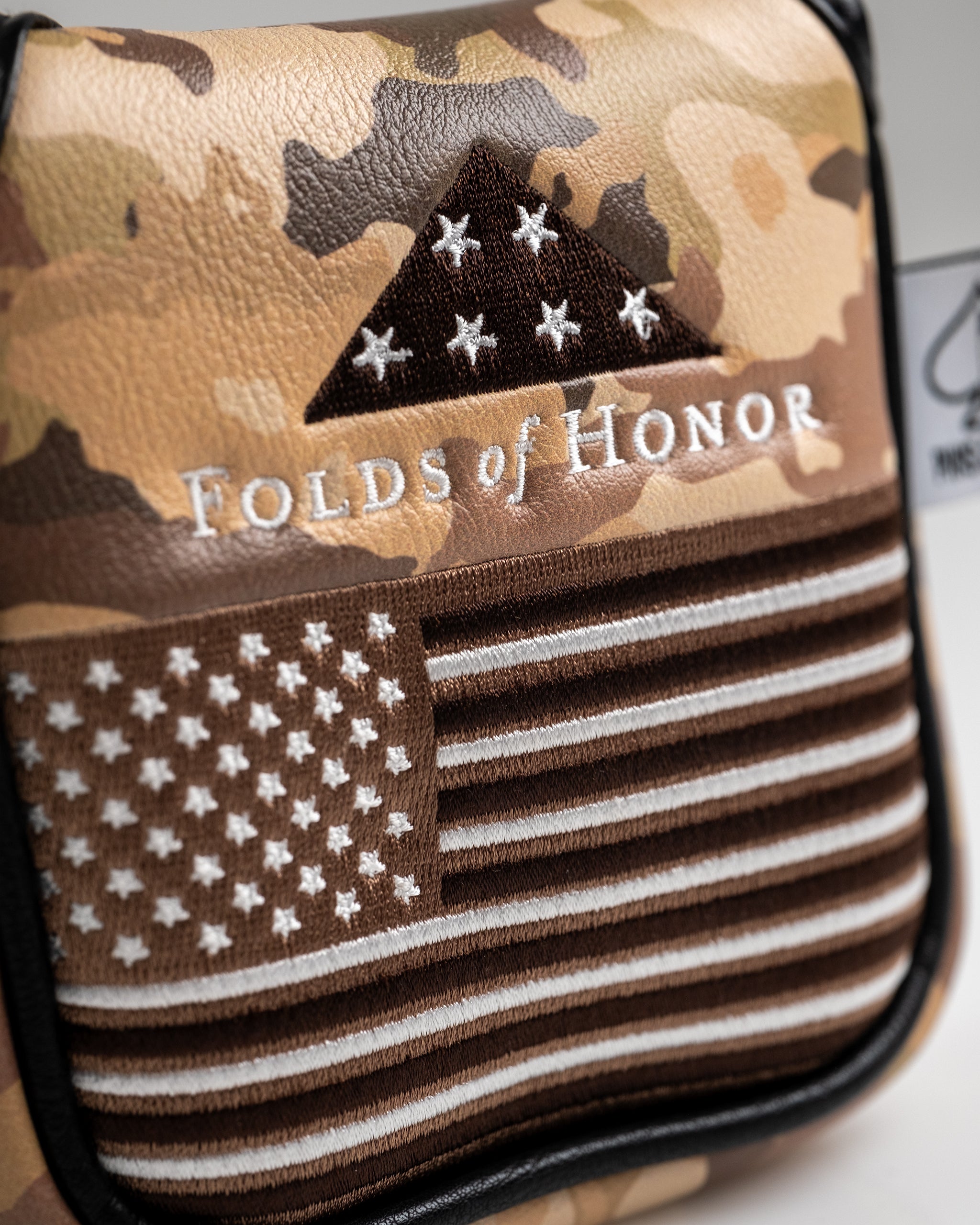 Folds of Honor 2.0 mallet putter cover featuring a patriotic design with red, white, and blue accents, ideal for golf enthusiasts.