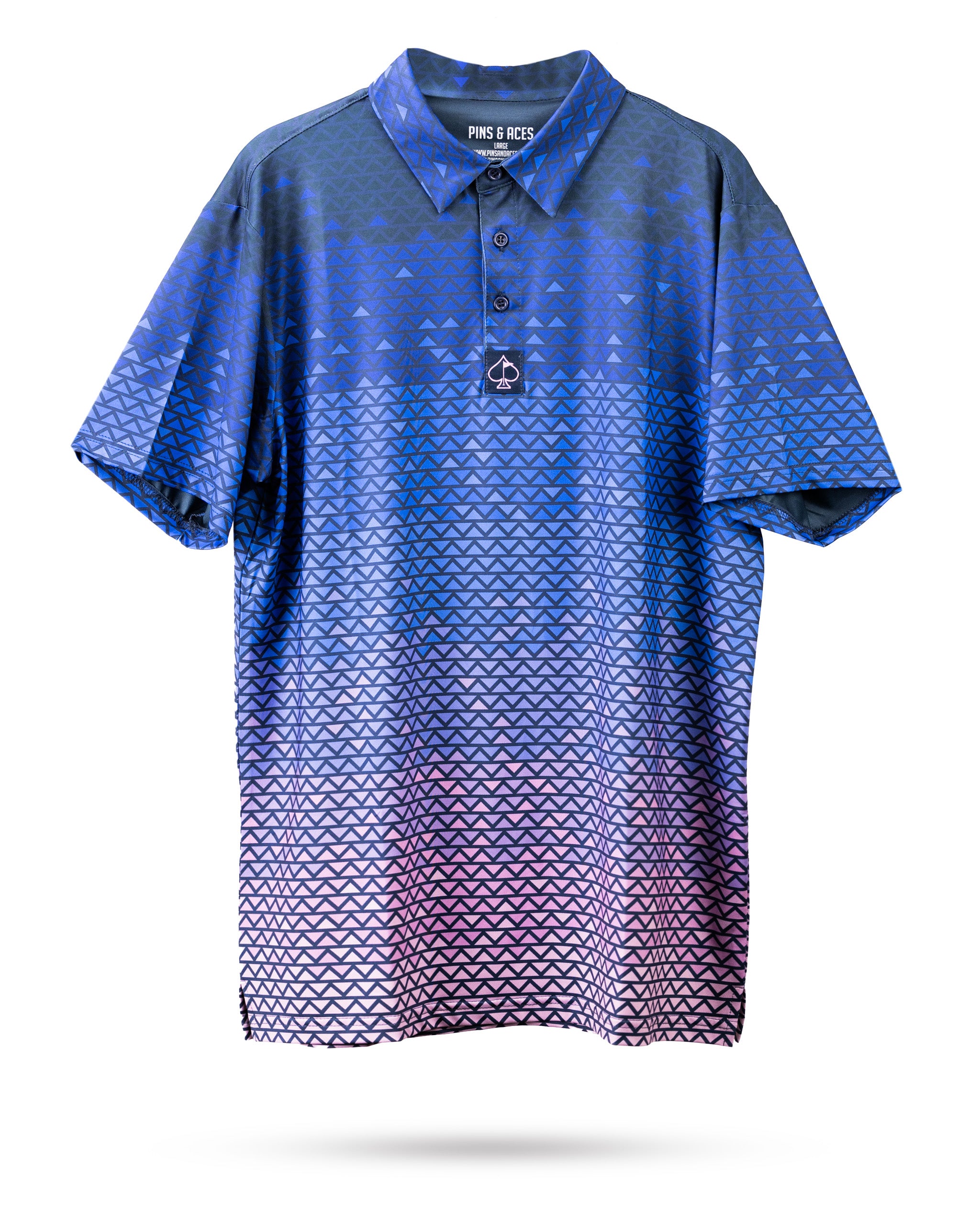 "Digital Rainfall print polo shirt in vibrant colors, showcasing a modern design on a white background."