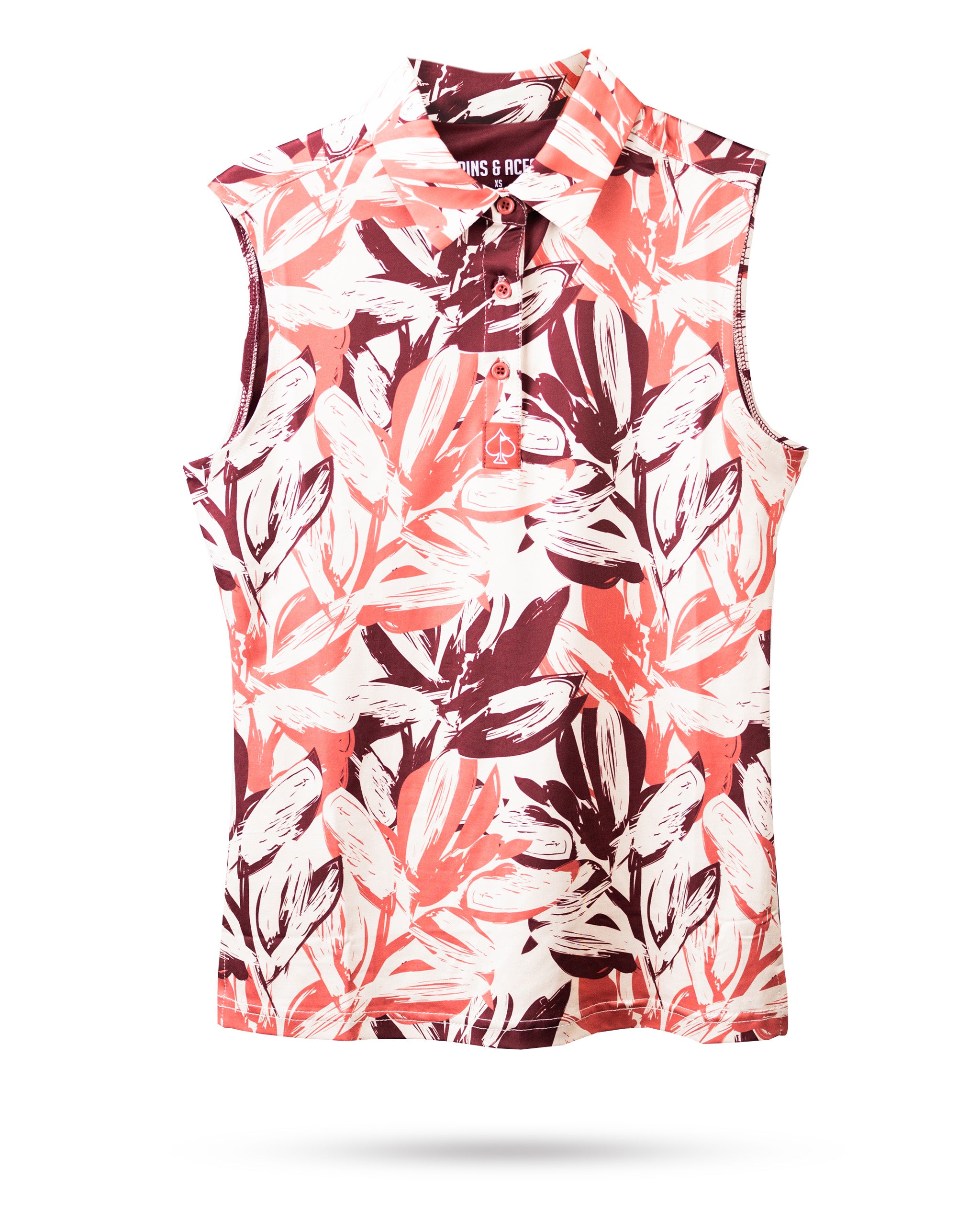 Women's brushed floral long-sleeve polo shirt in soft fabric with a vibrant floral pattern, ideal for autumn wear.