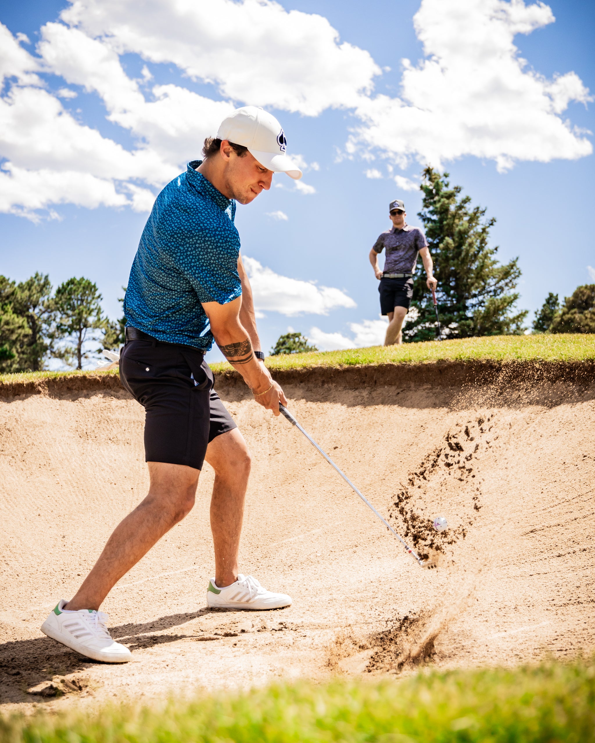 Micro Floral fabric in blue featuring a delicate pattern of small flowers.