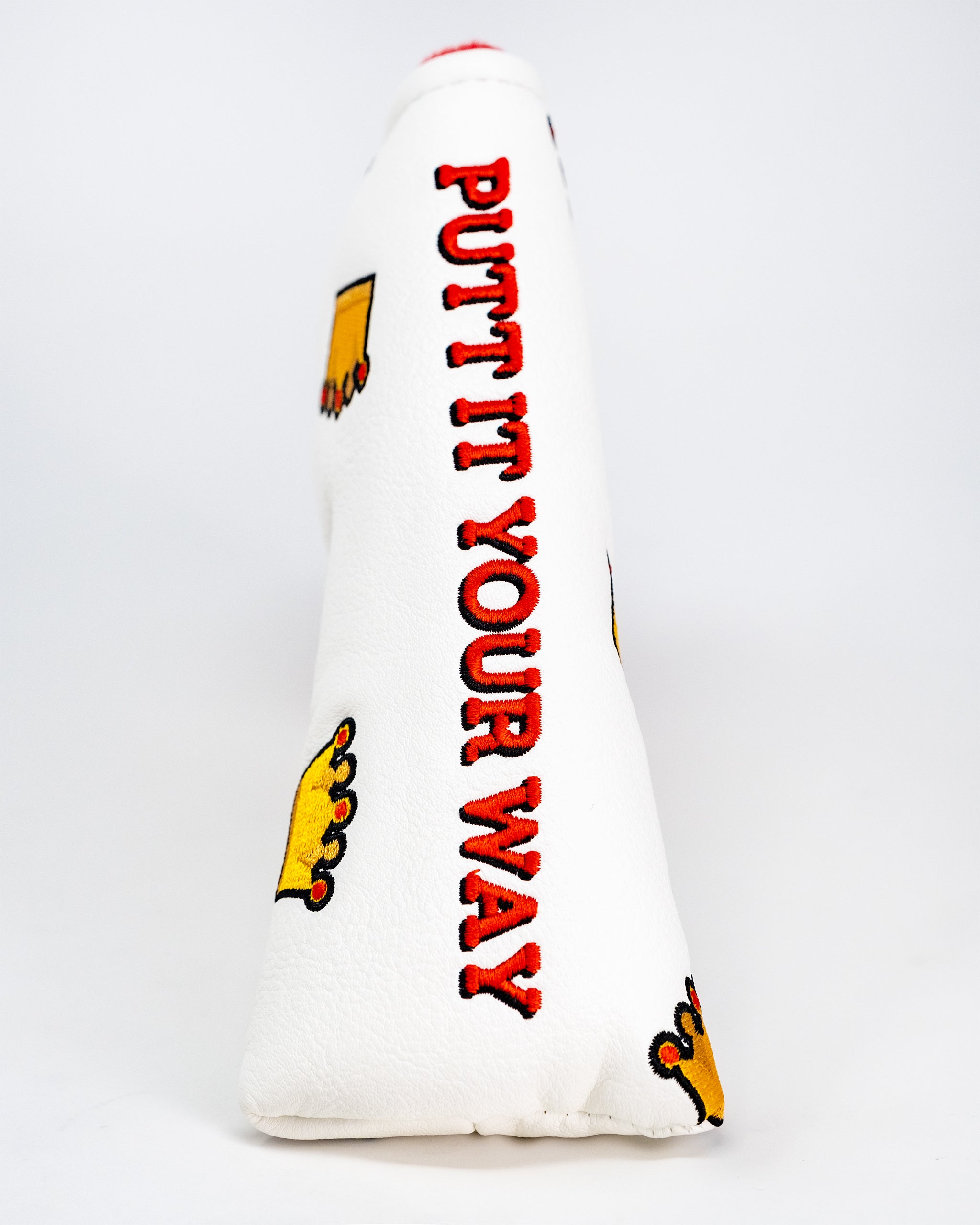Bogey King Blade Putter with unique burger-themed design and vibrant colors.