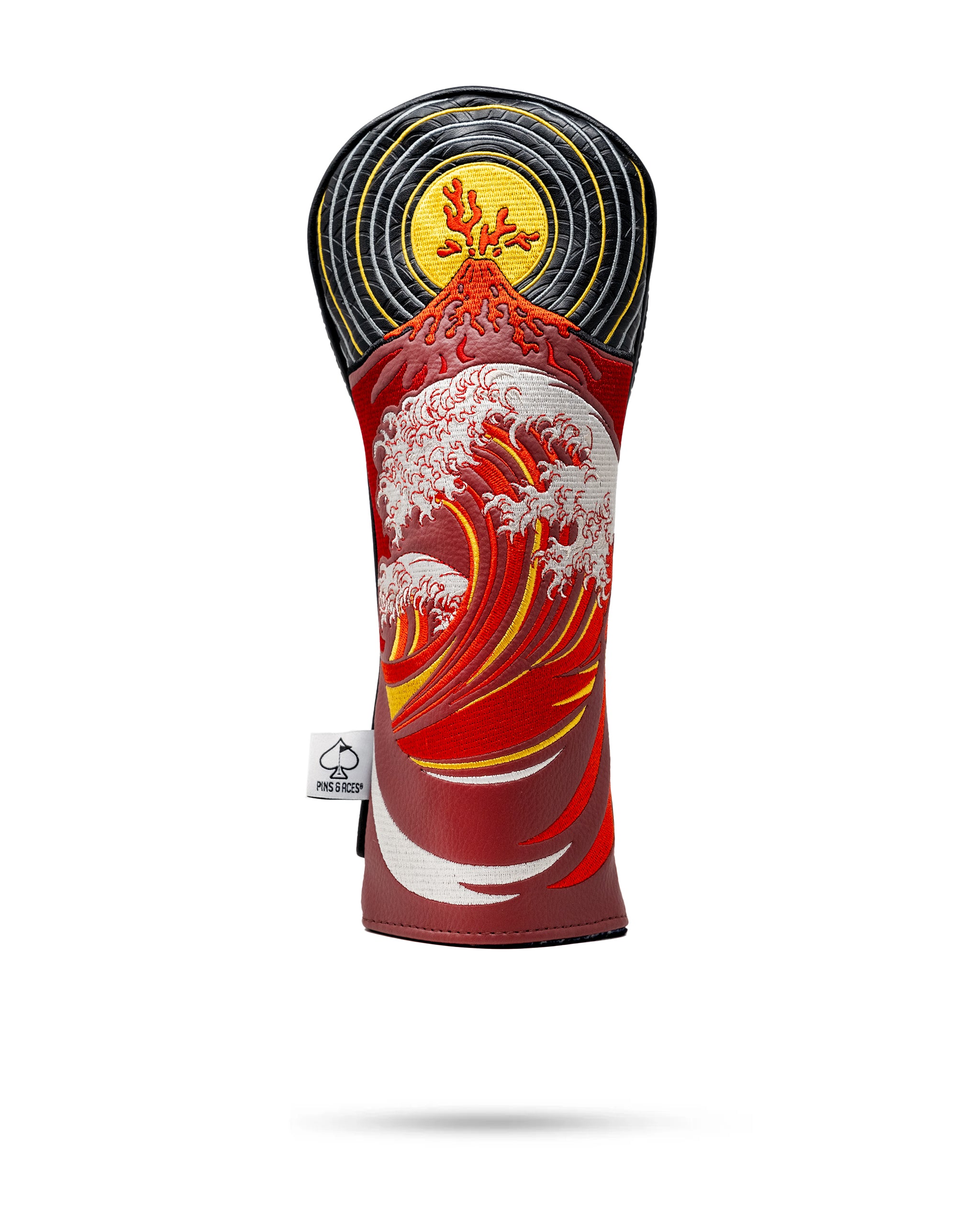 Fire & Fury Fairway Cover featuring a vibrant flame design, perfect for golfers seeking style and protection for their clubs.