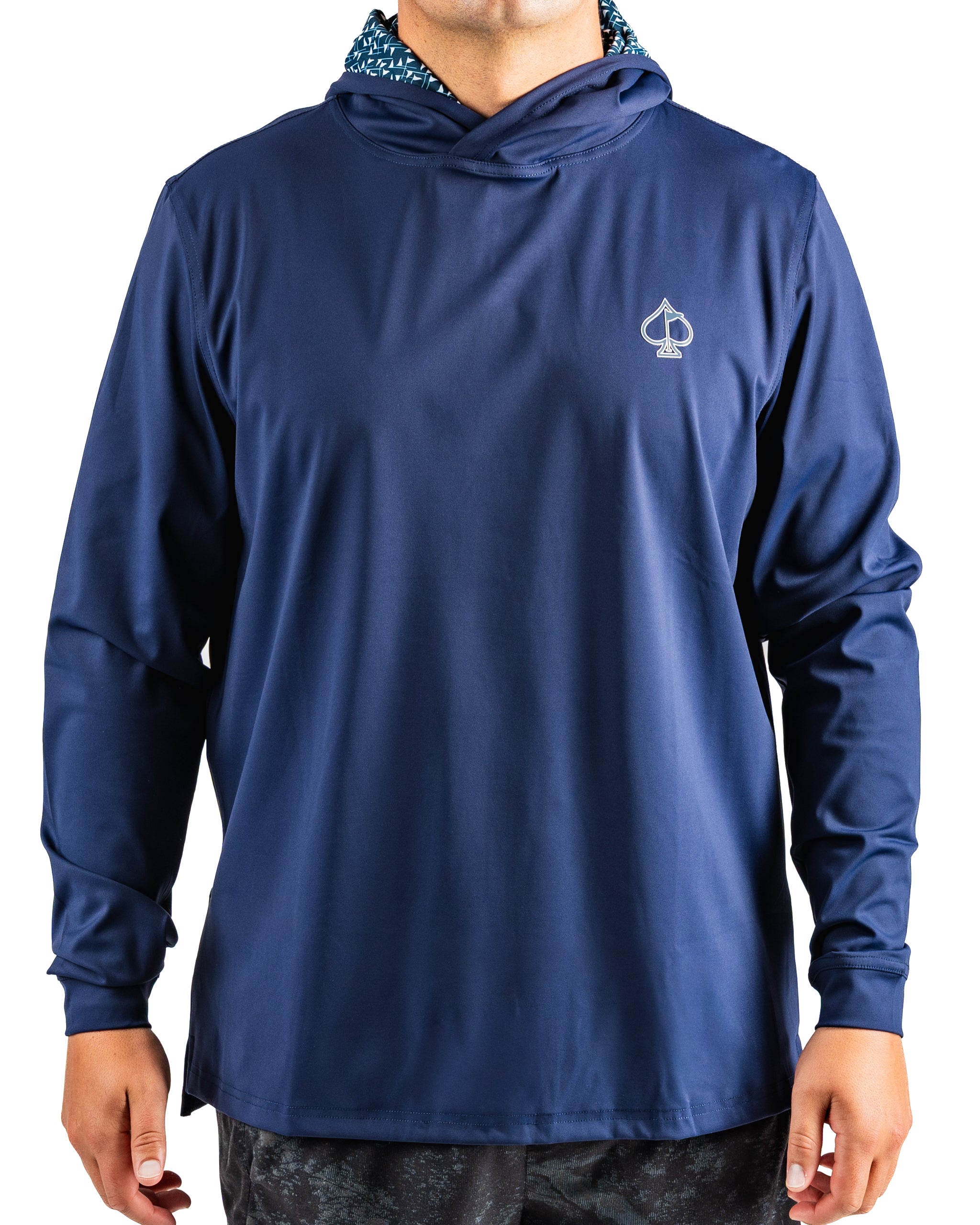 Performance Golf Hoodie - Flag Stick Navy and White