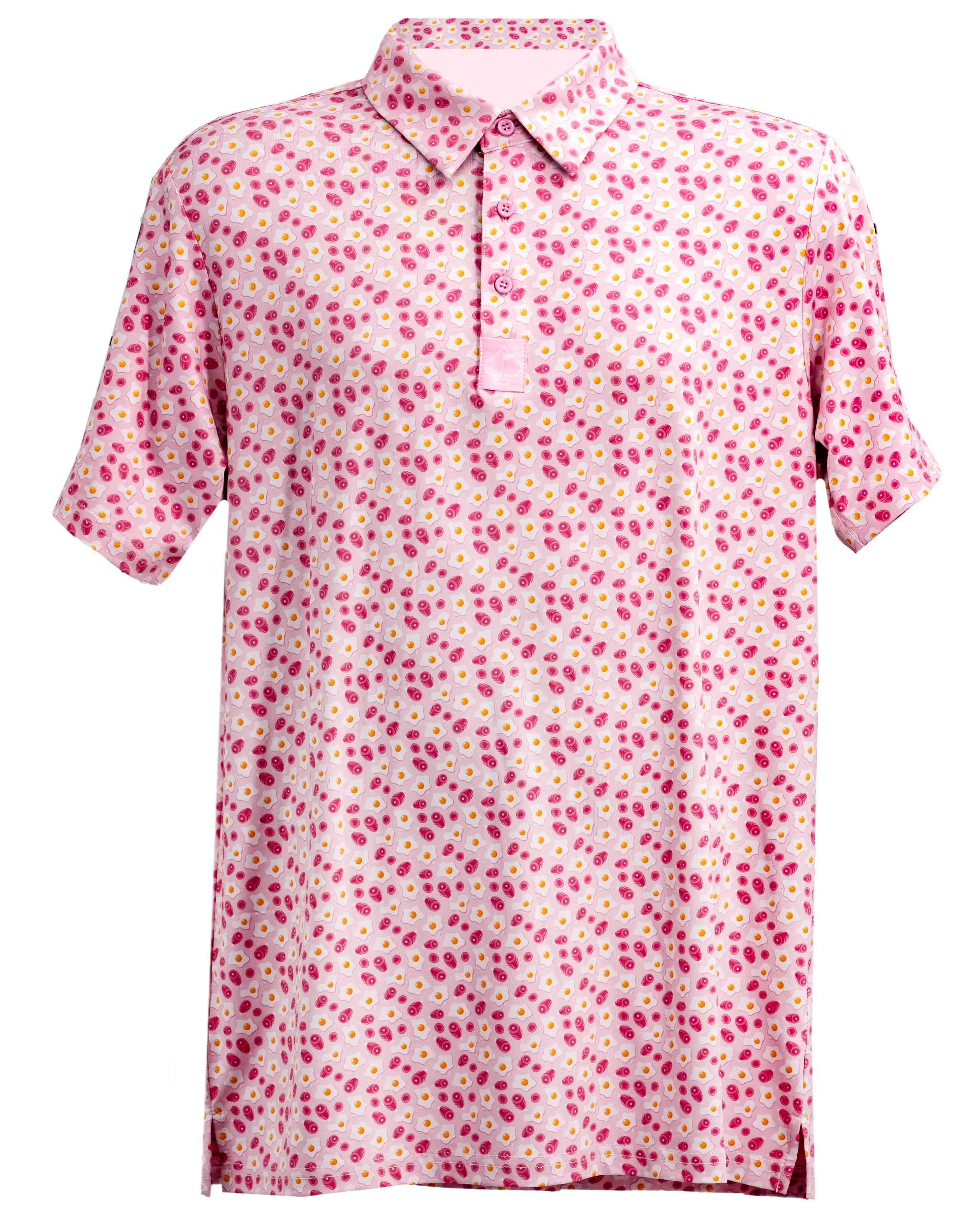 Ham n' Egg: A vibrant polo shirt featuring a playful ham and egg print, perfect for casual wear.