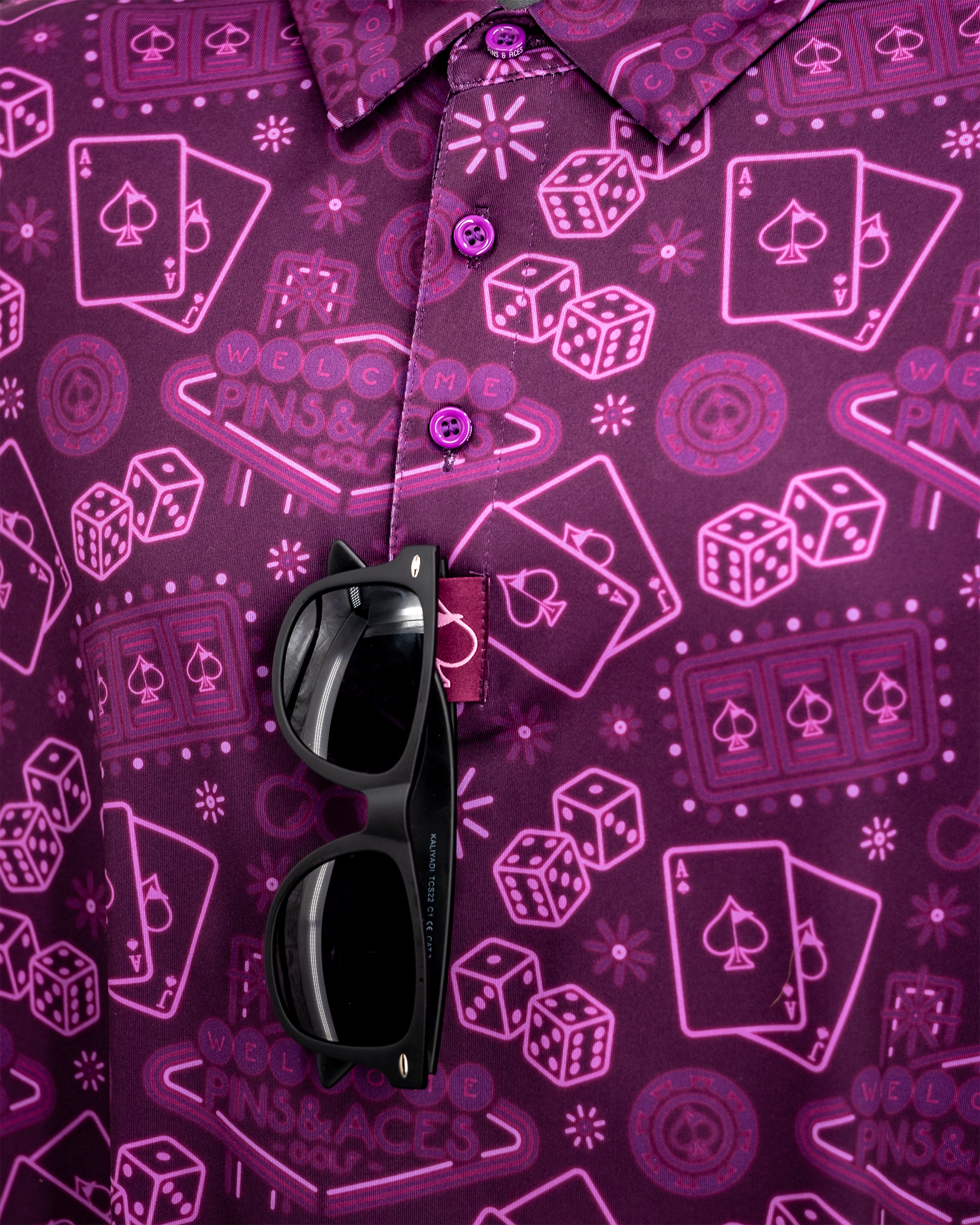 Big Ace Purple polo shirt displayed on a white background.