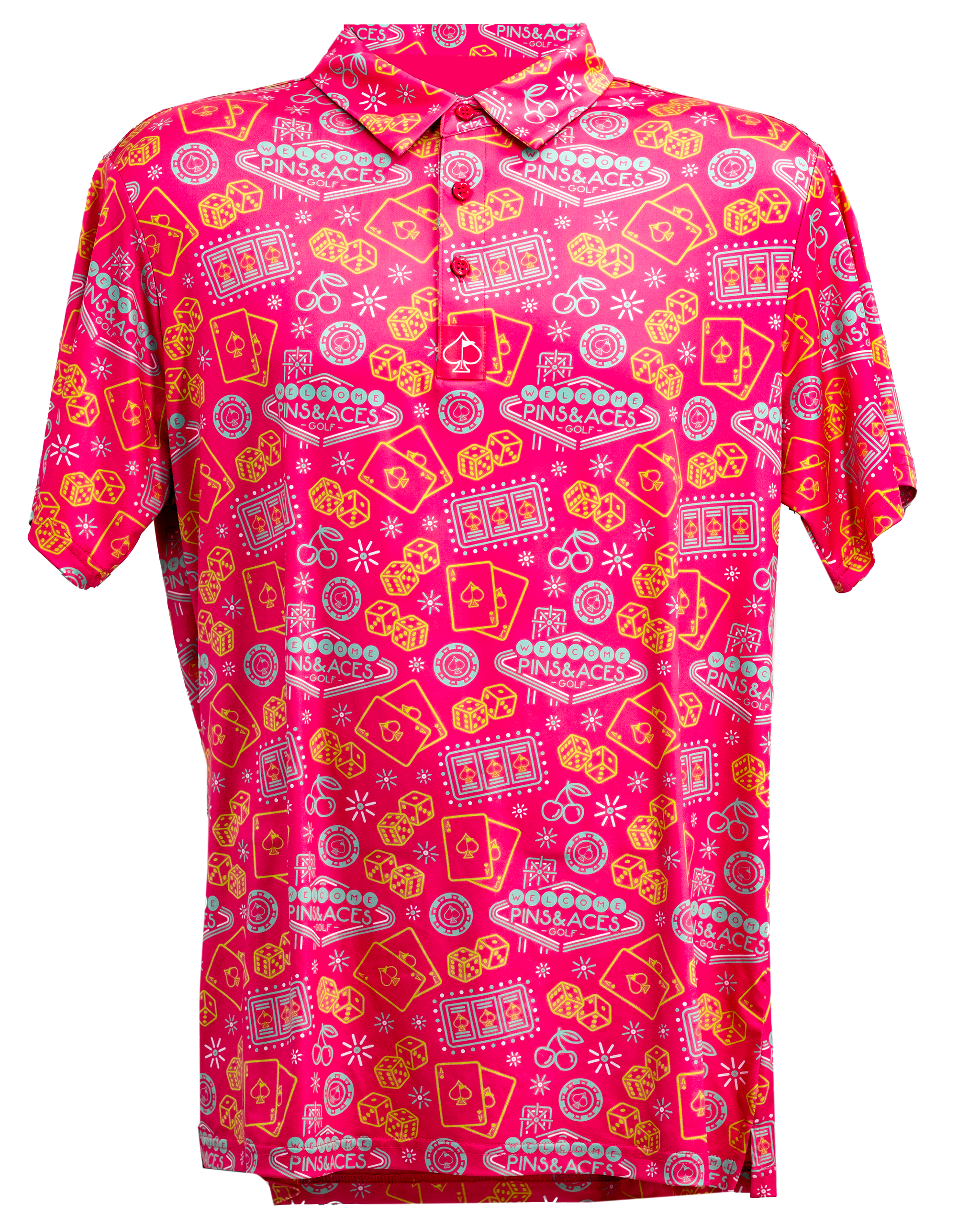 Big Ace Fuchsia polo shirt with a vibrant pink color and hanging design.