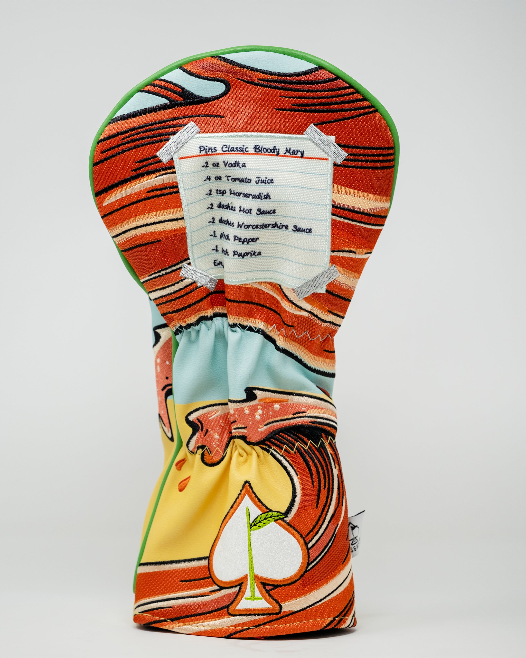 Bloody Mary driver cover featuring a vibrant design with a tomato, celery, and cocktail elements, perfect for golf enthusiasts.