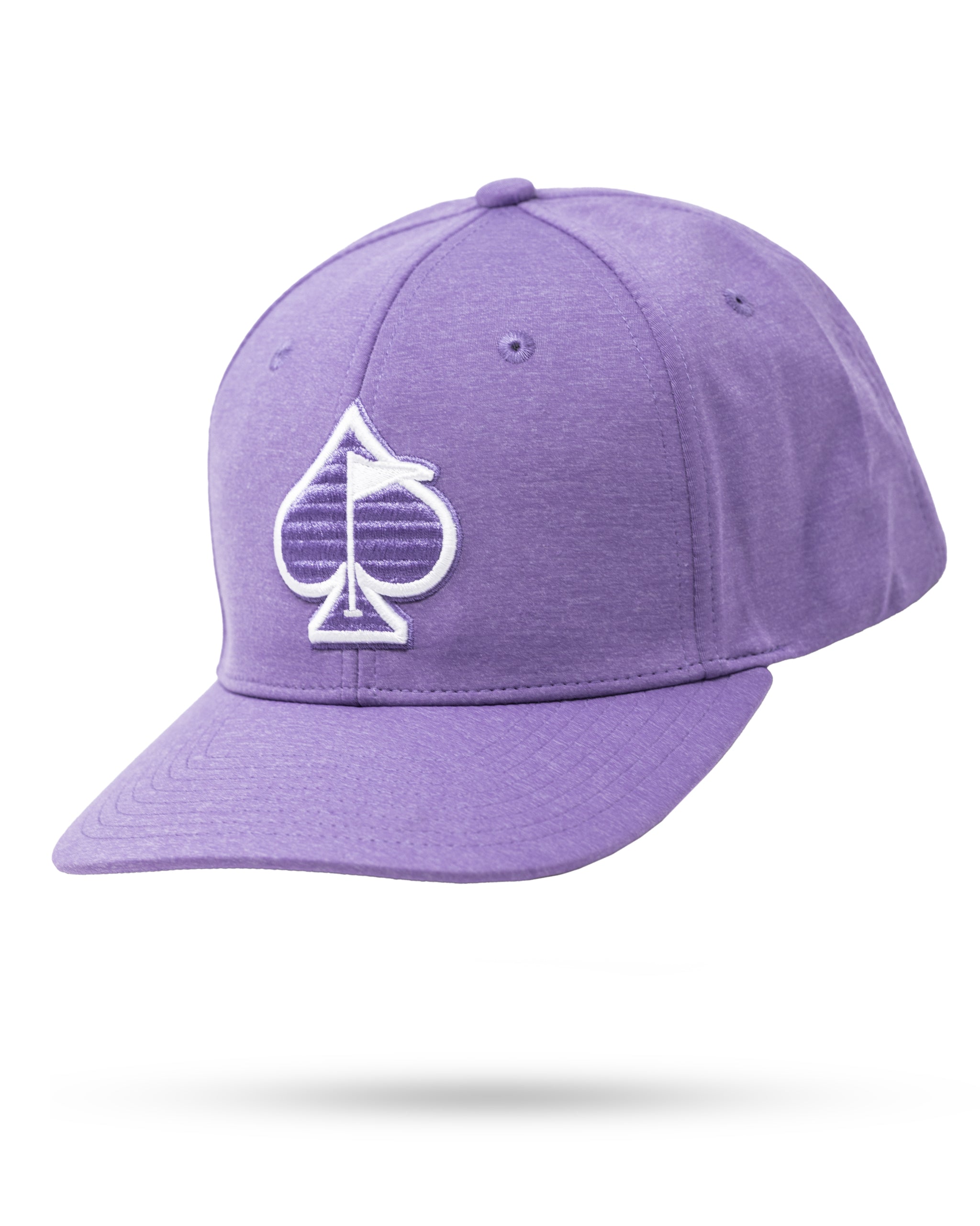 Performance Spade Hat in Lavender, featuring a snapback design and front logo detail.