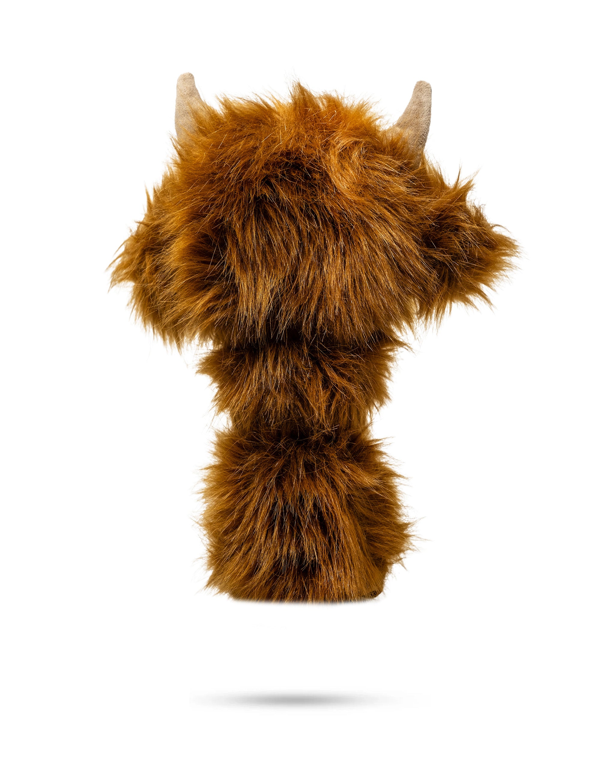 Highland cow fairway cover with realistic design for golf clubs.