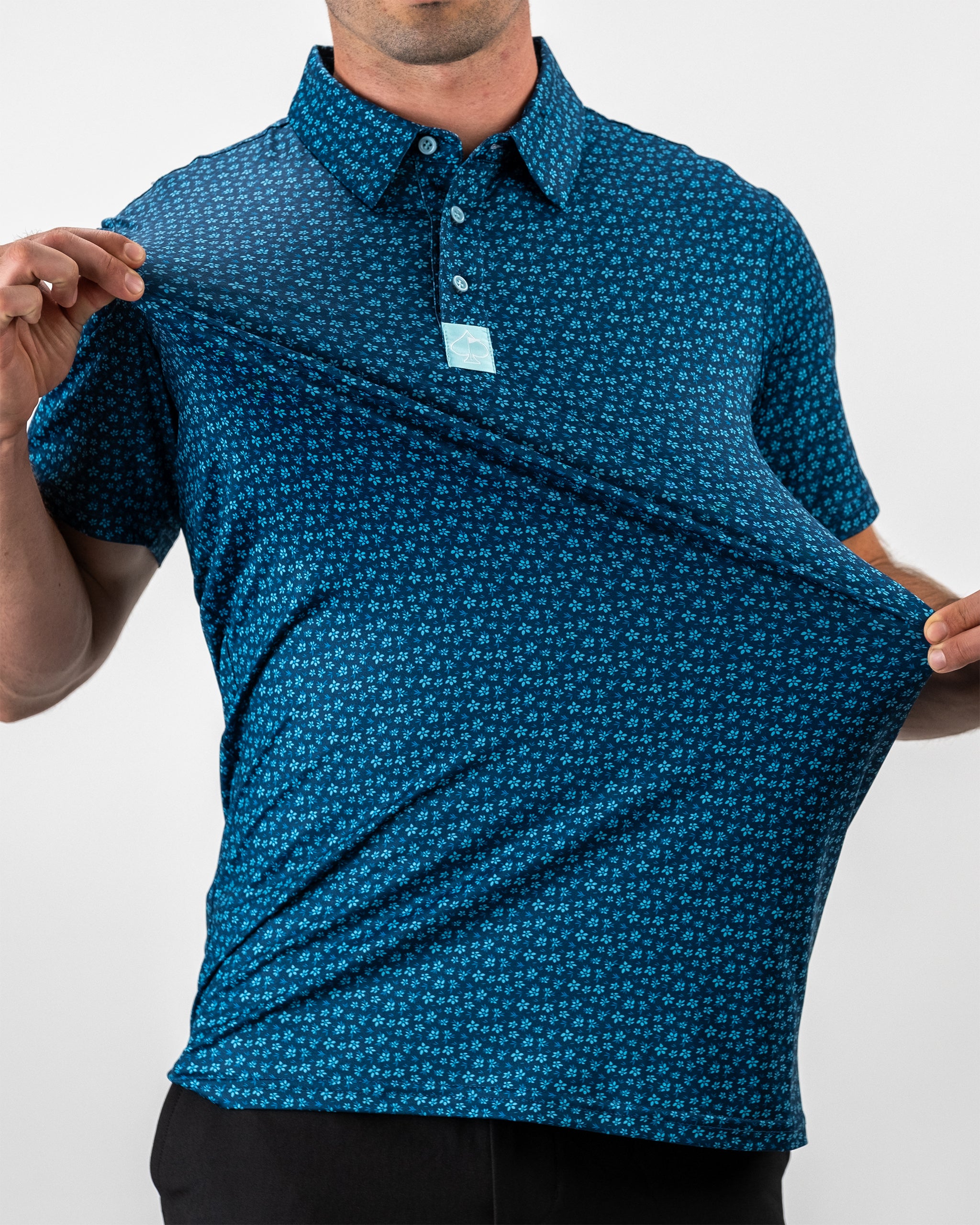 Micro floral fabric in blue featuring delicate, intricate floral patterns, perfect for fashion or home decor applications.