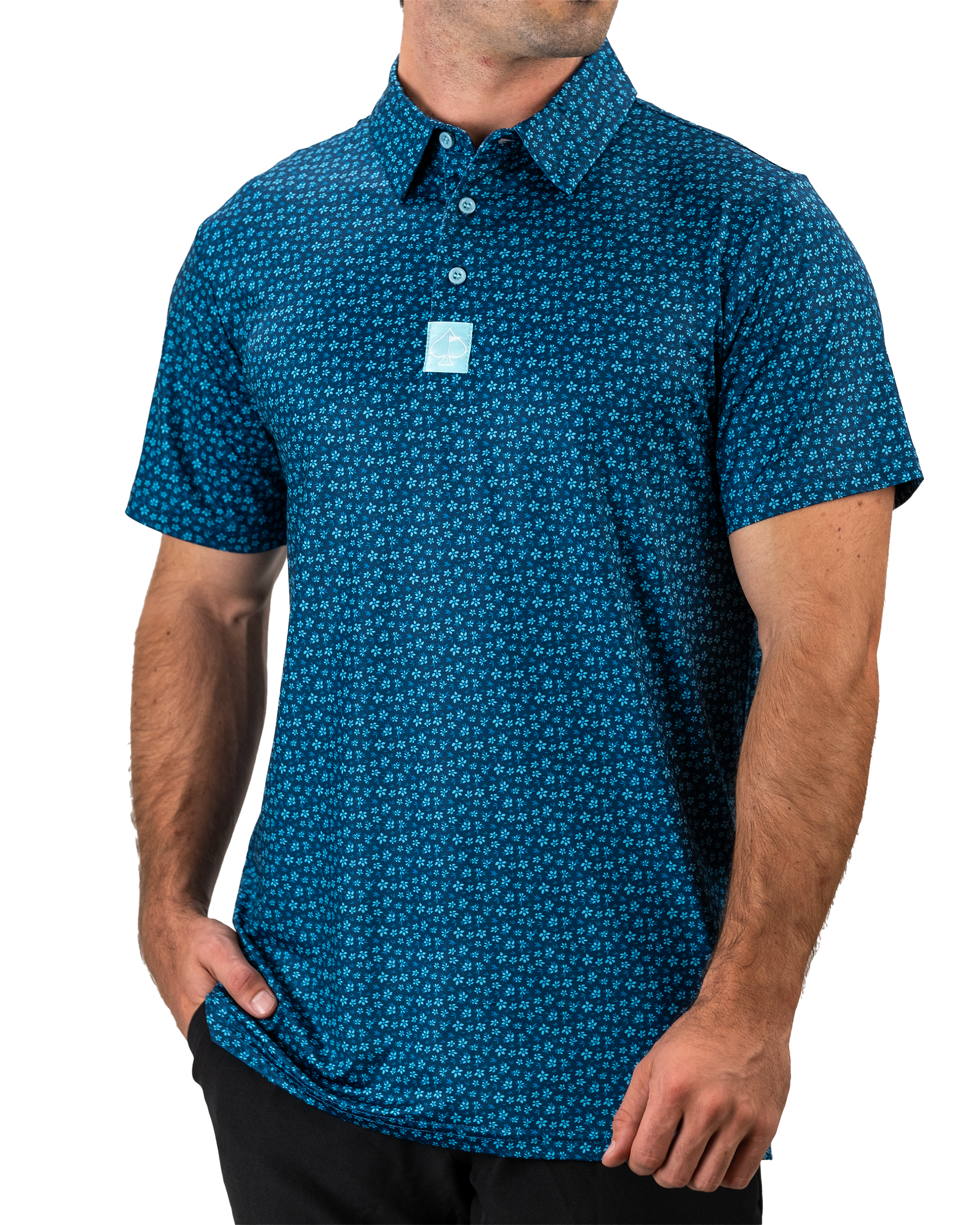 Micro Floral fabric in blue featuring a delicate pattern of small flowers.