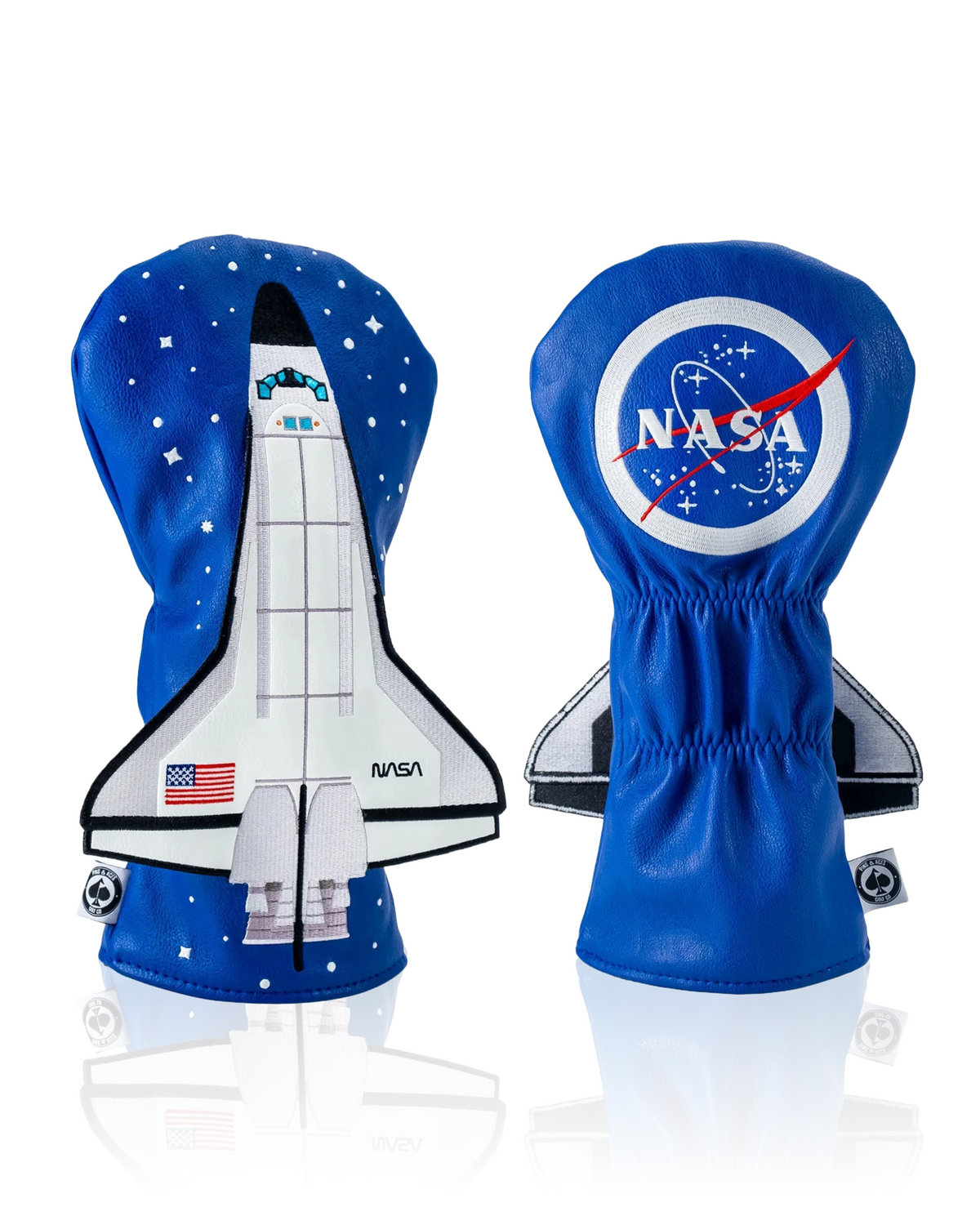 NASA Space Shuttle driver cover featuring a vibrant blue design with a detailed shuttle graphic and NASA logo.