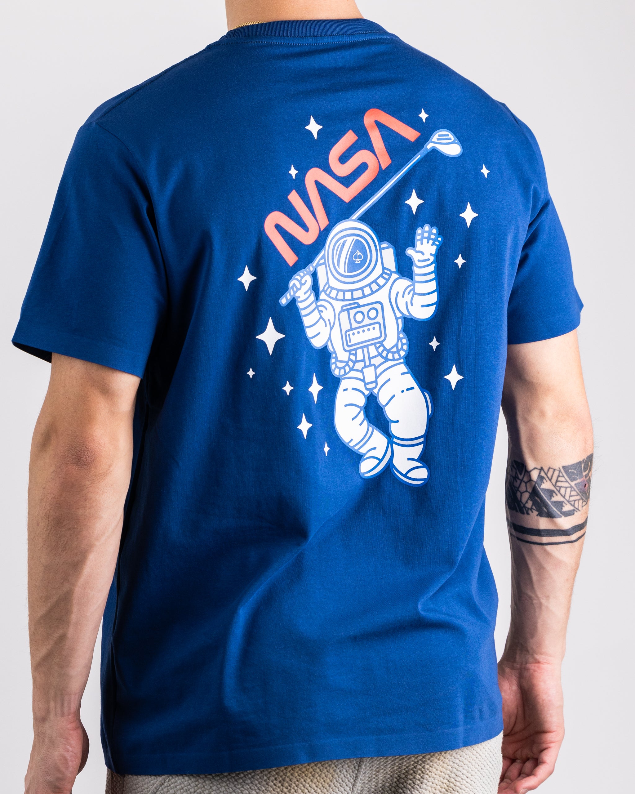 NASA-themed t-shirt featuring the iconic NASA logo on a black background.