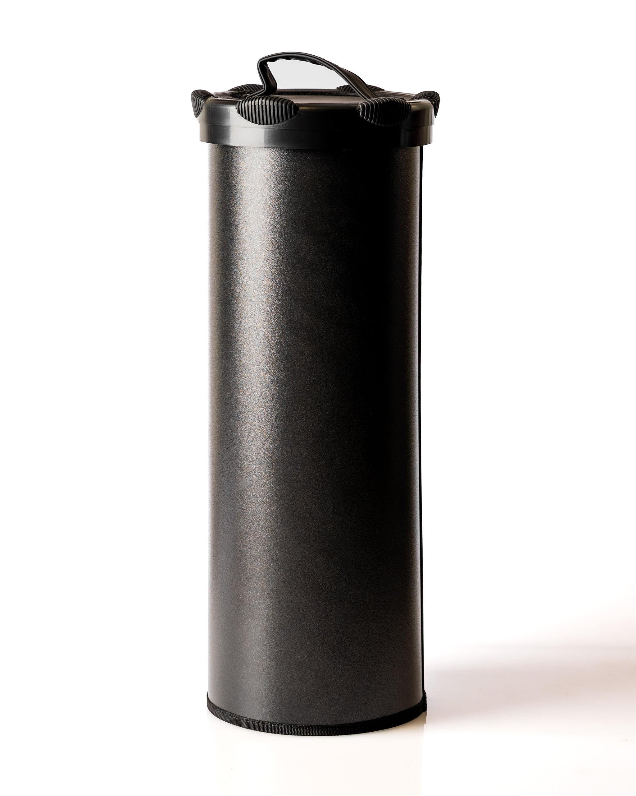 Sleek black Den Caddy in obsidian finish, designed for stylish storage of golf accessories on the course.