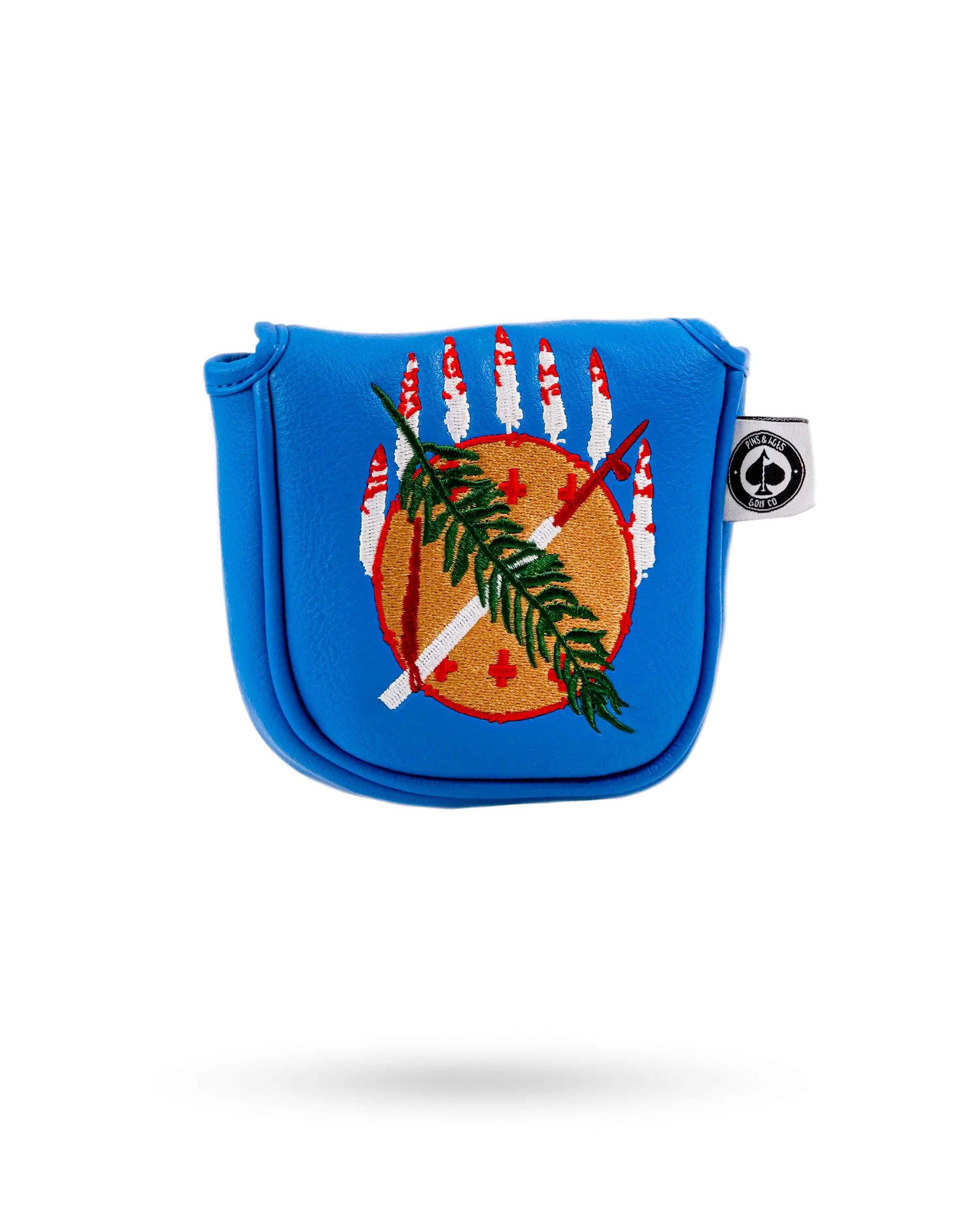 Oklahoma State Flag Mallet Putter Cover featuring vibrant colors and state emblem, designed for golf enthusiasts.