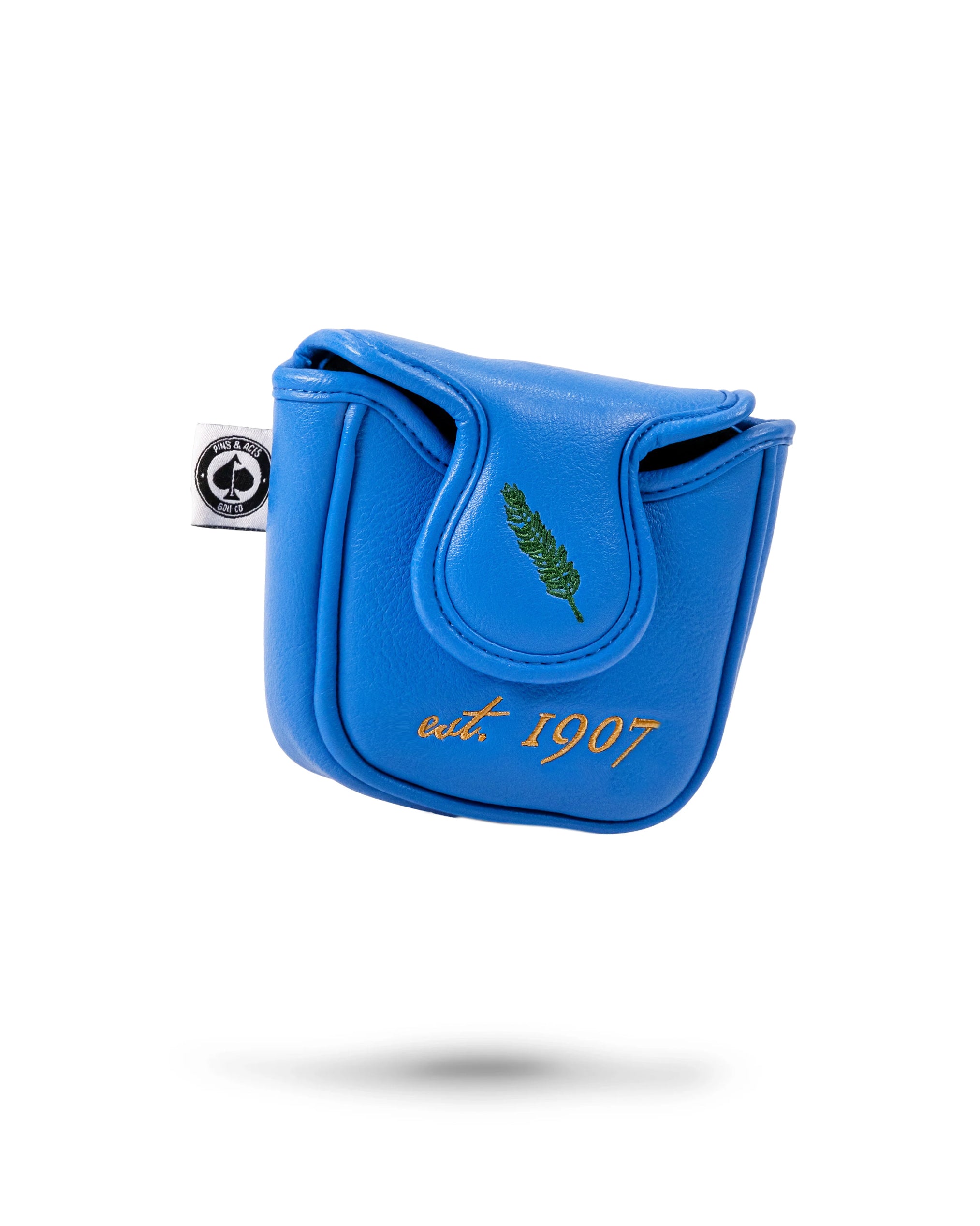 Oklahoma State Flag mallet putter cover featuring the state's emblem on a vibrant blue background.