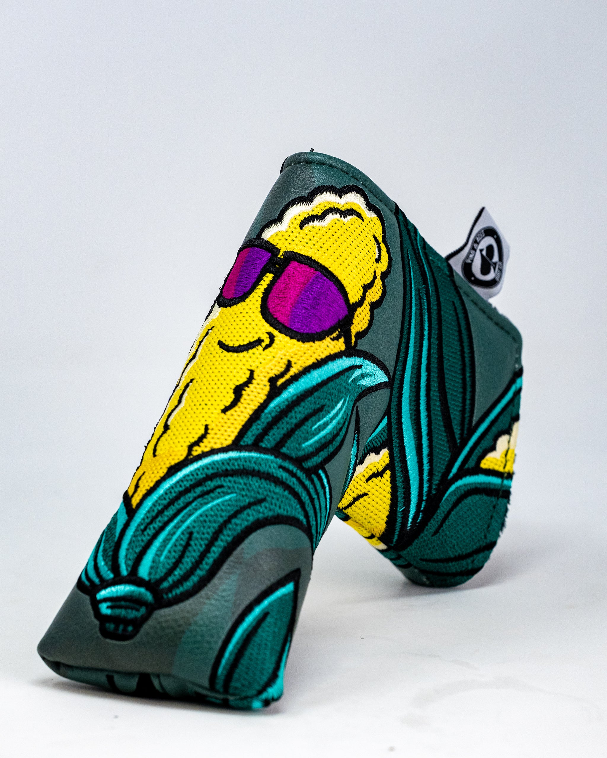 Corn Star Blade Putter Cover in vibrant colors featuring a corn-inspired design, perfect for golf enthusiasts.