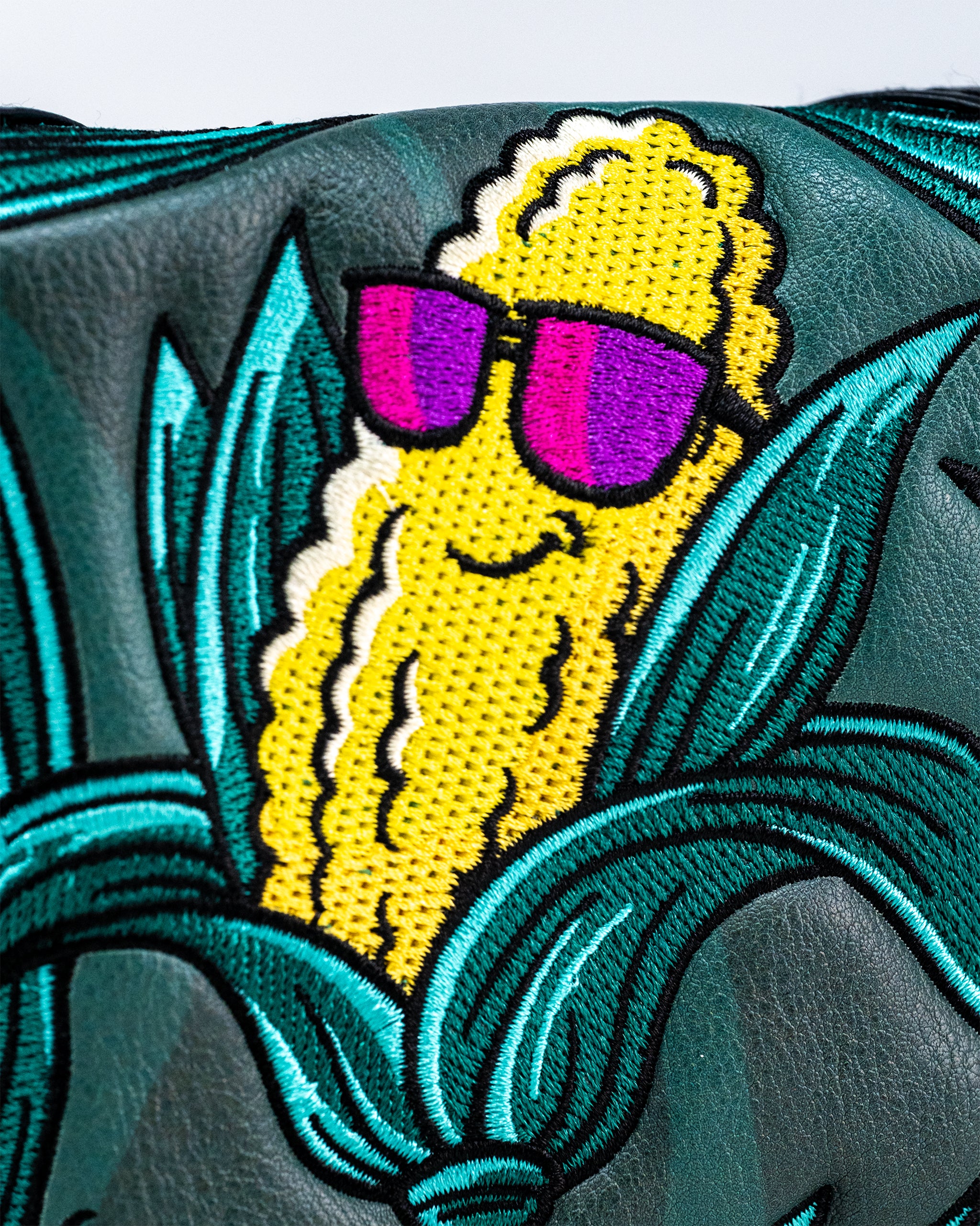 Corn Star Mallet Cover featuring a vibrant corn-themed design, perfect for protecting golf club putters.